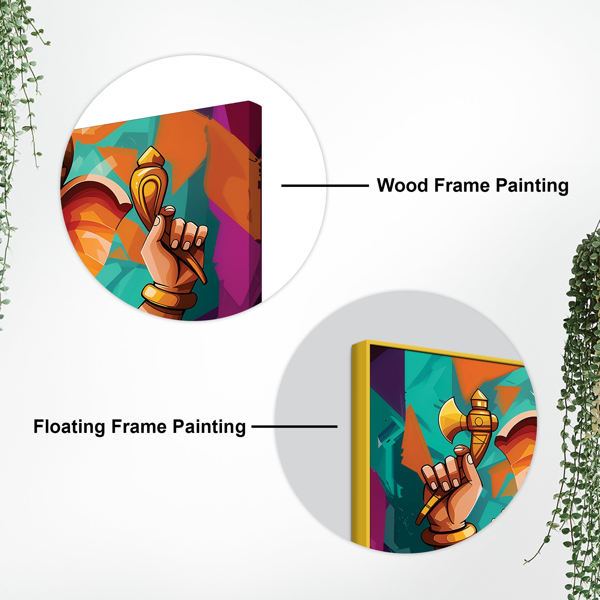 Elegant Lord Shri Ganesha Abstract Colorful Canvas Wall Painting – Contemporary Indian Spiritual Wall Art