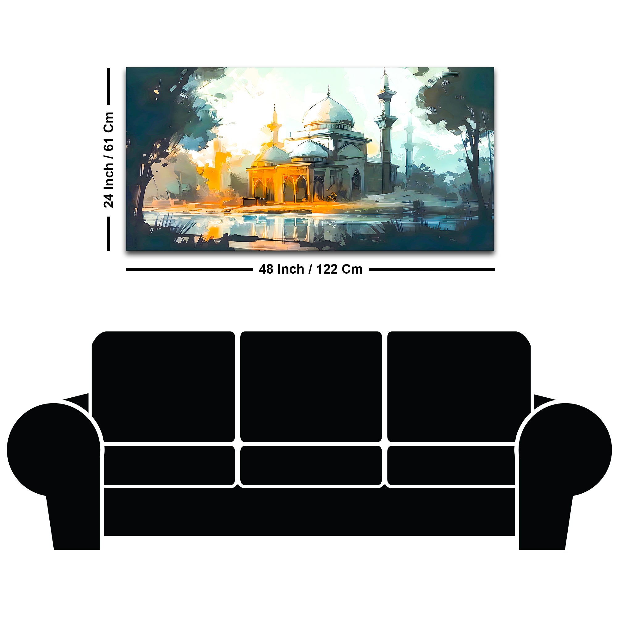 Elegant Mosque Wall Painting for Modern Home Interior