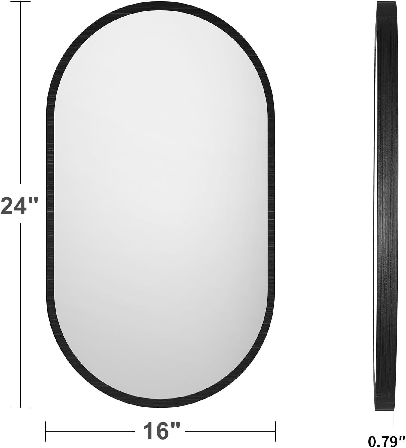 Elegant Oval Bathroom Mirror with Black Frame