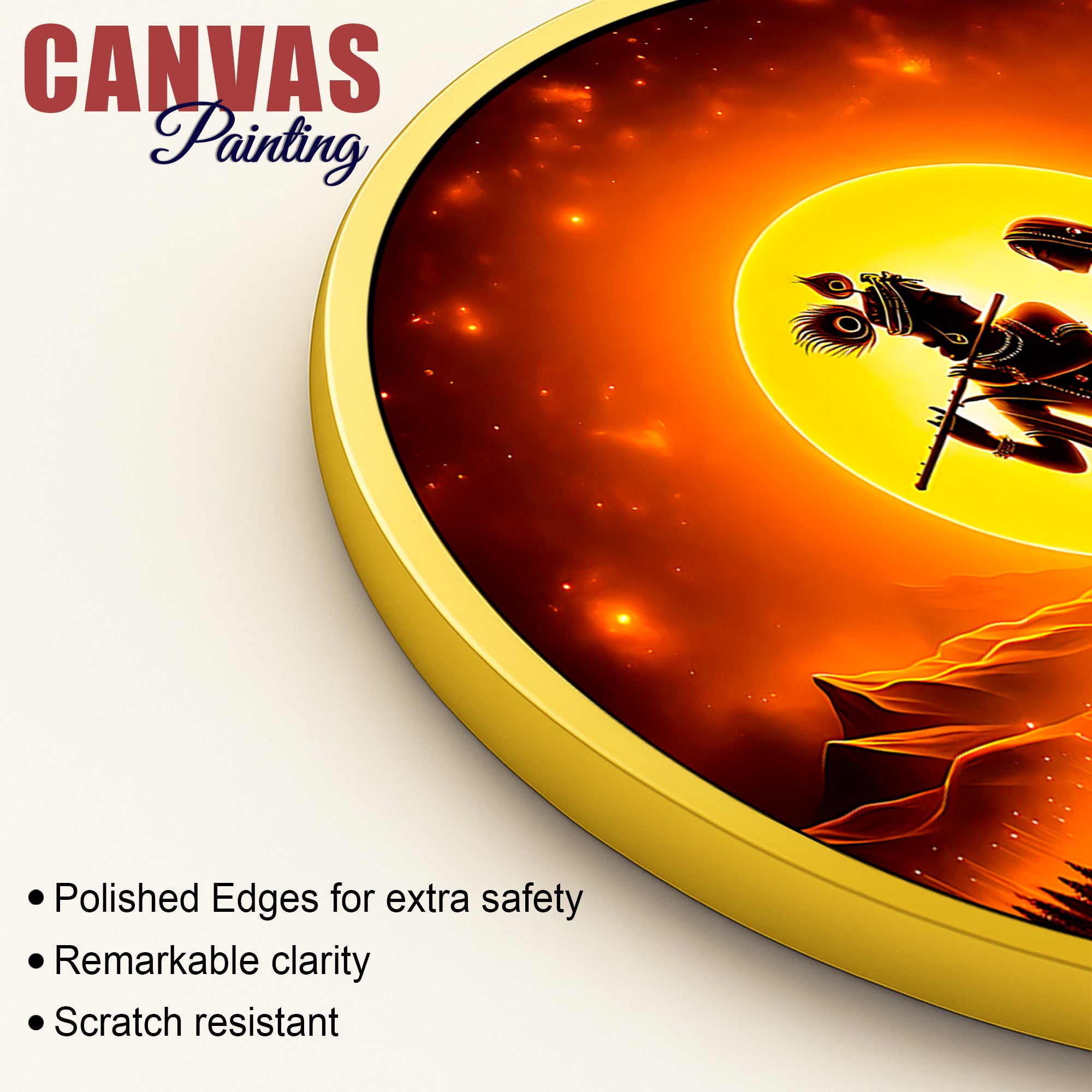 Elegant Radha Krishna Ji Round Frame Painting