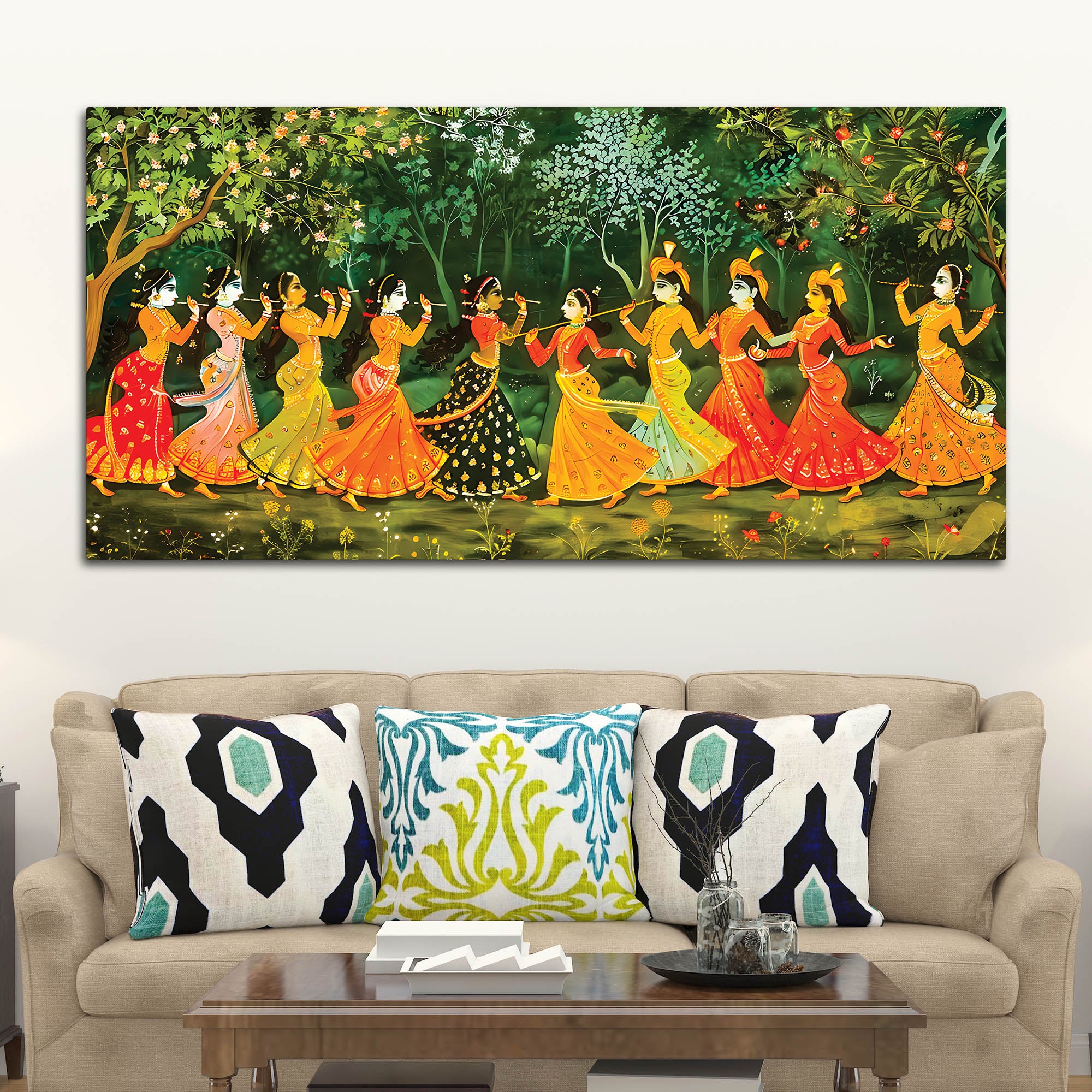 Elegant Raslila Spiritual Canvas Painting for Wall Décor