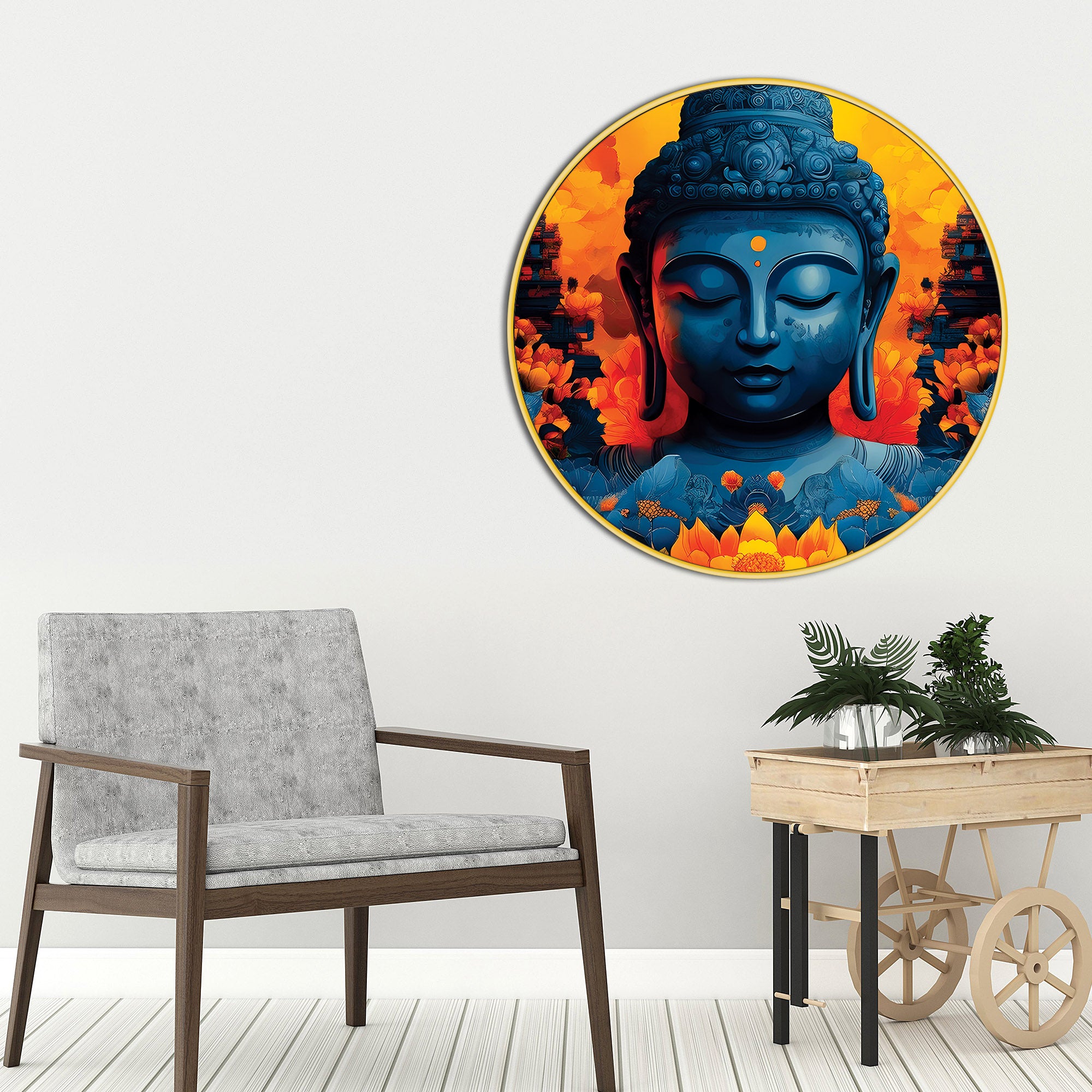 Elegant Round Buddha Painting
