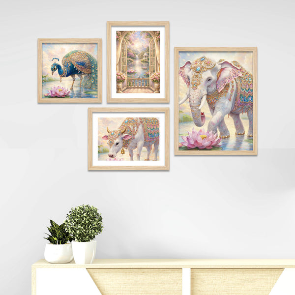 elegant-royal-palace-animal-wall-frame-set-of-four