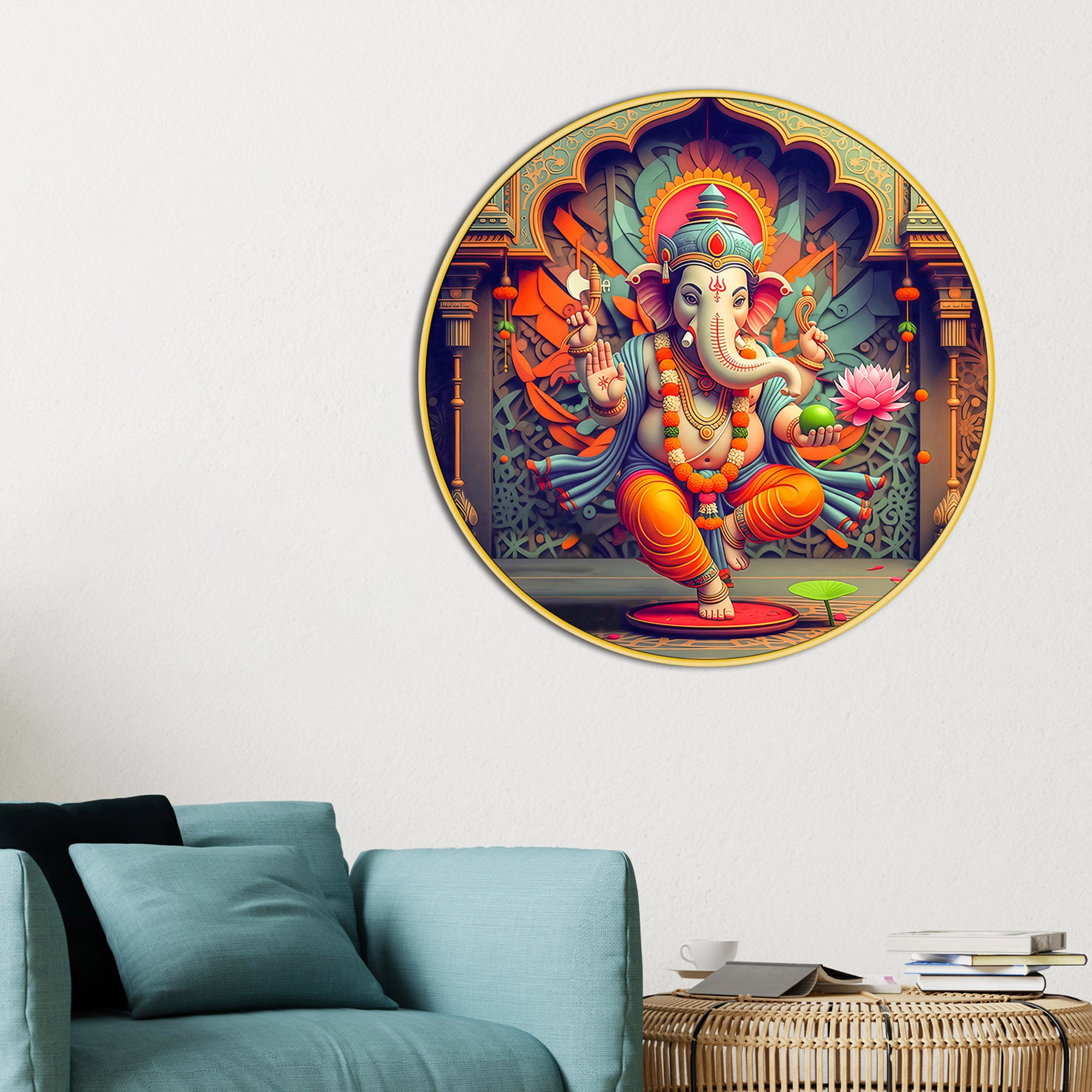 Elegant Spiritual Ganesh Ji Canvas Wall Art Painting
