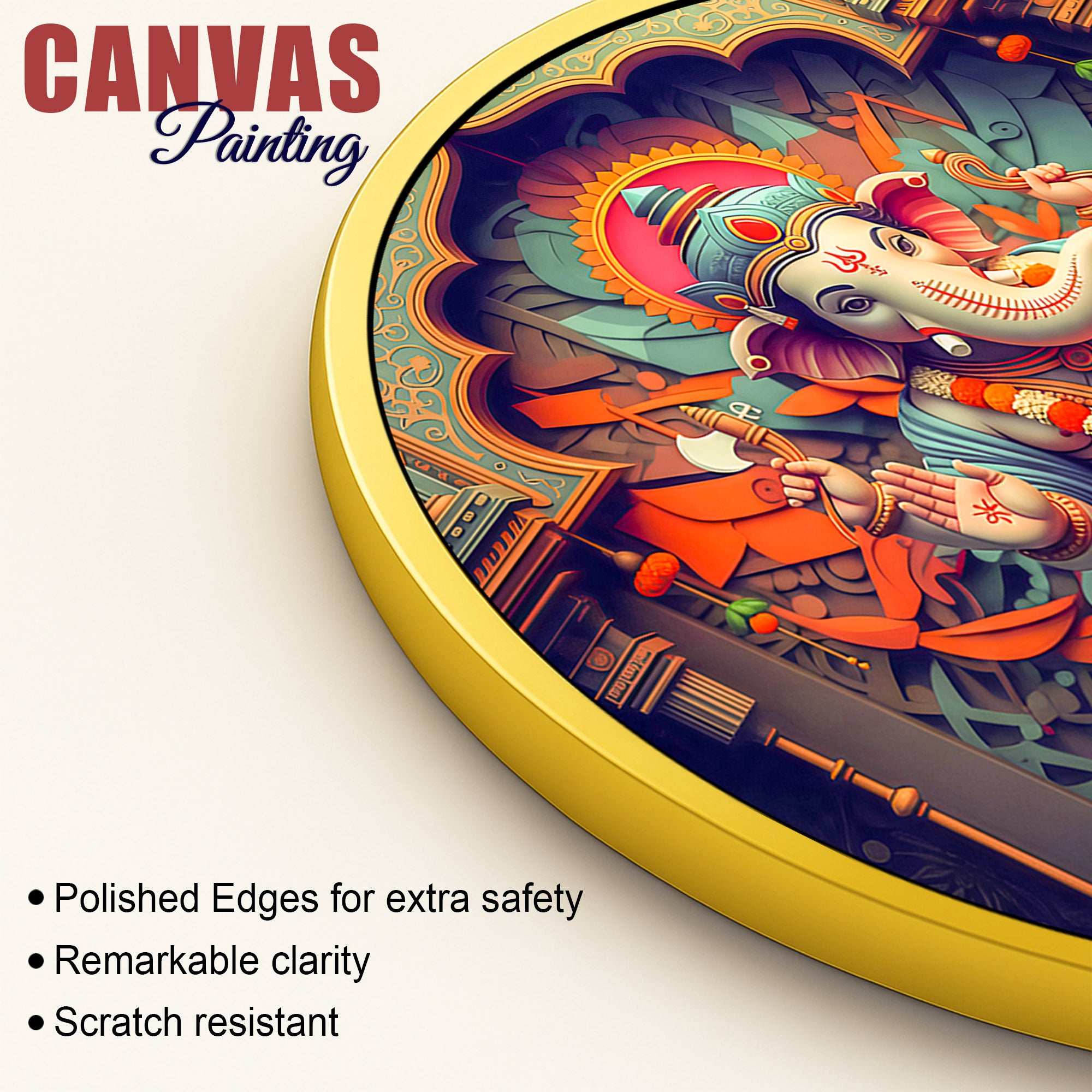 Elegant Spiritual Ganesh Ji Canvas Wall Art Painting