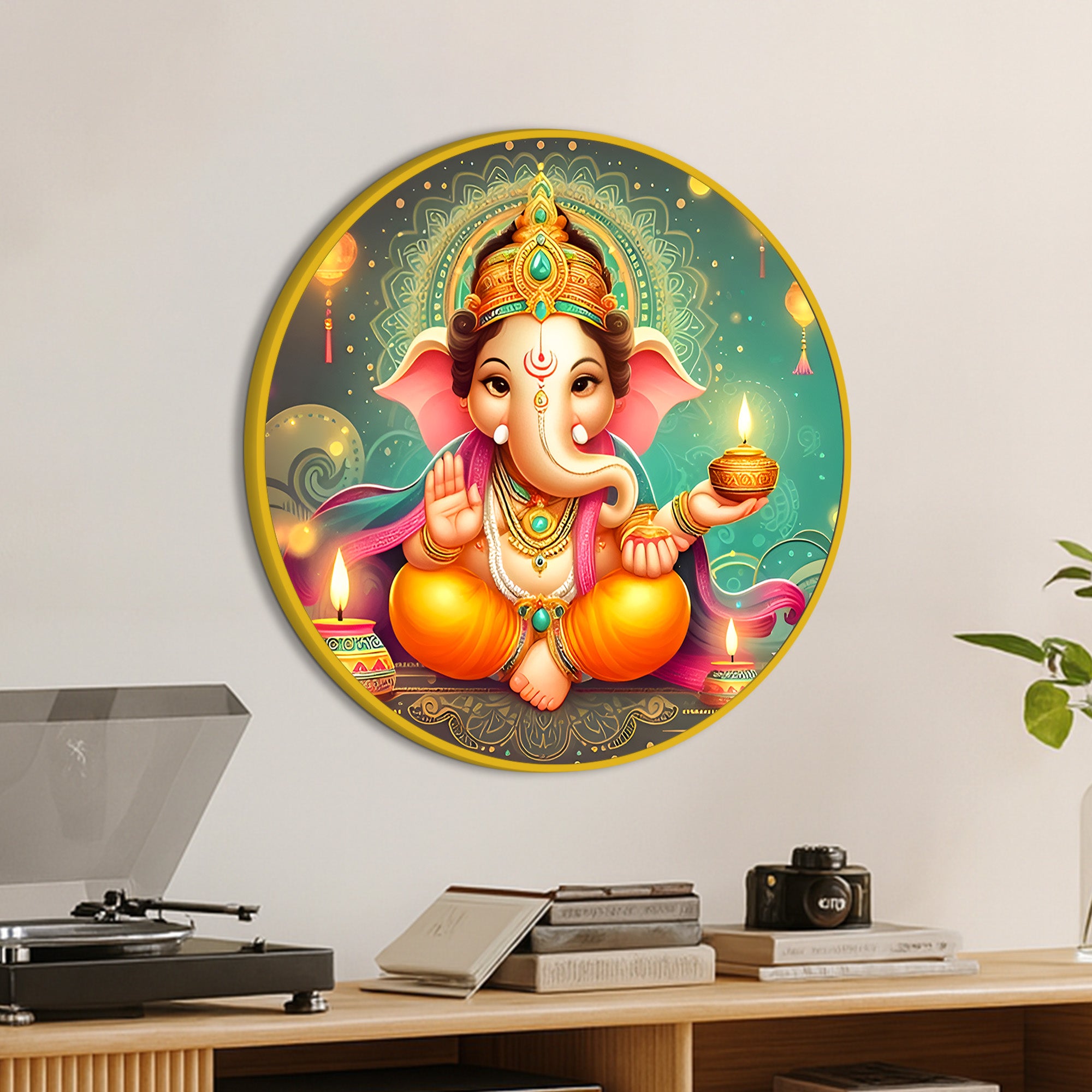Elegant Spiritual Ganesha Canvas Painting for Home