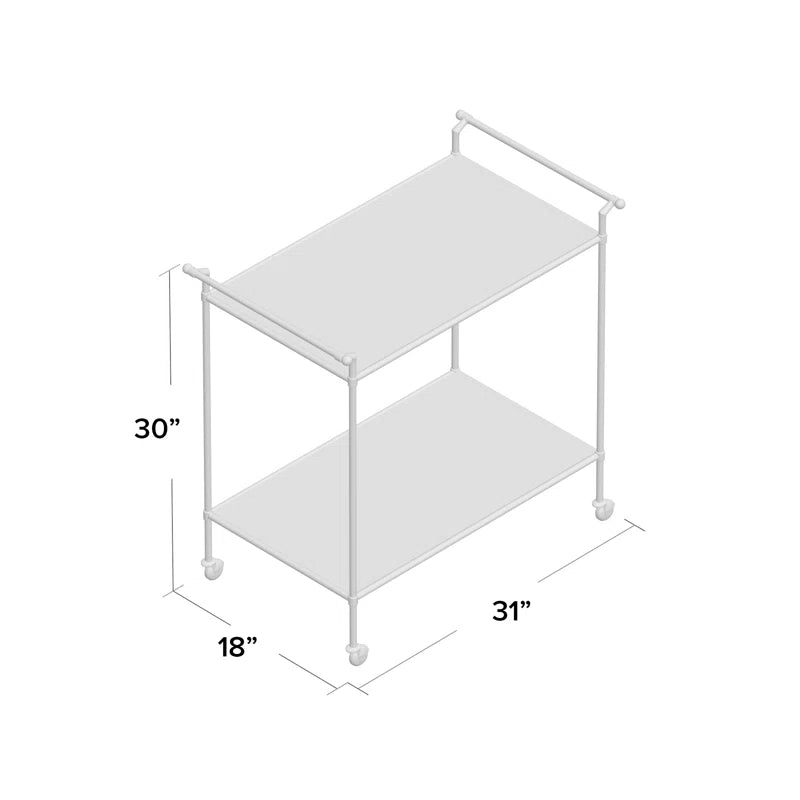 Elegant Two-Tier Gold Bar Trolley with Minimalist Design