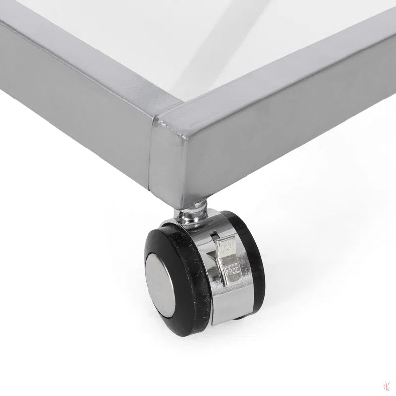 Elegant Z-Leg Serving Trolley in Metal Finish