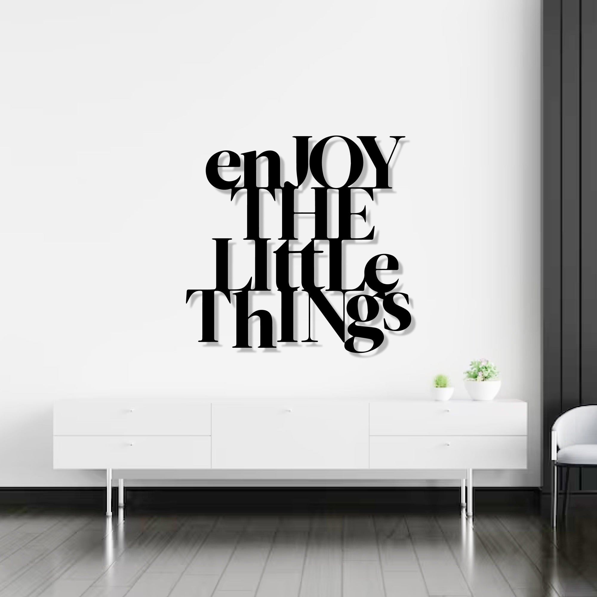 Enjoy The Little Things Text Metal Art Wall Decor