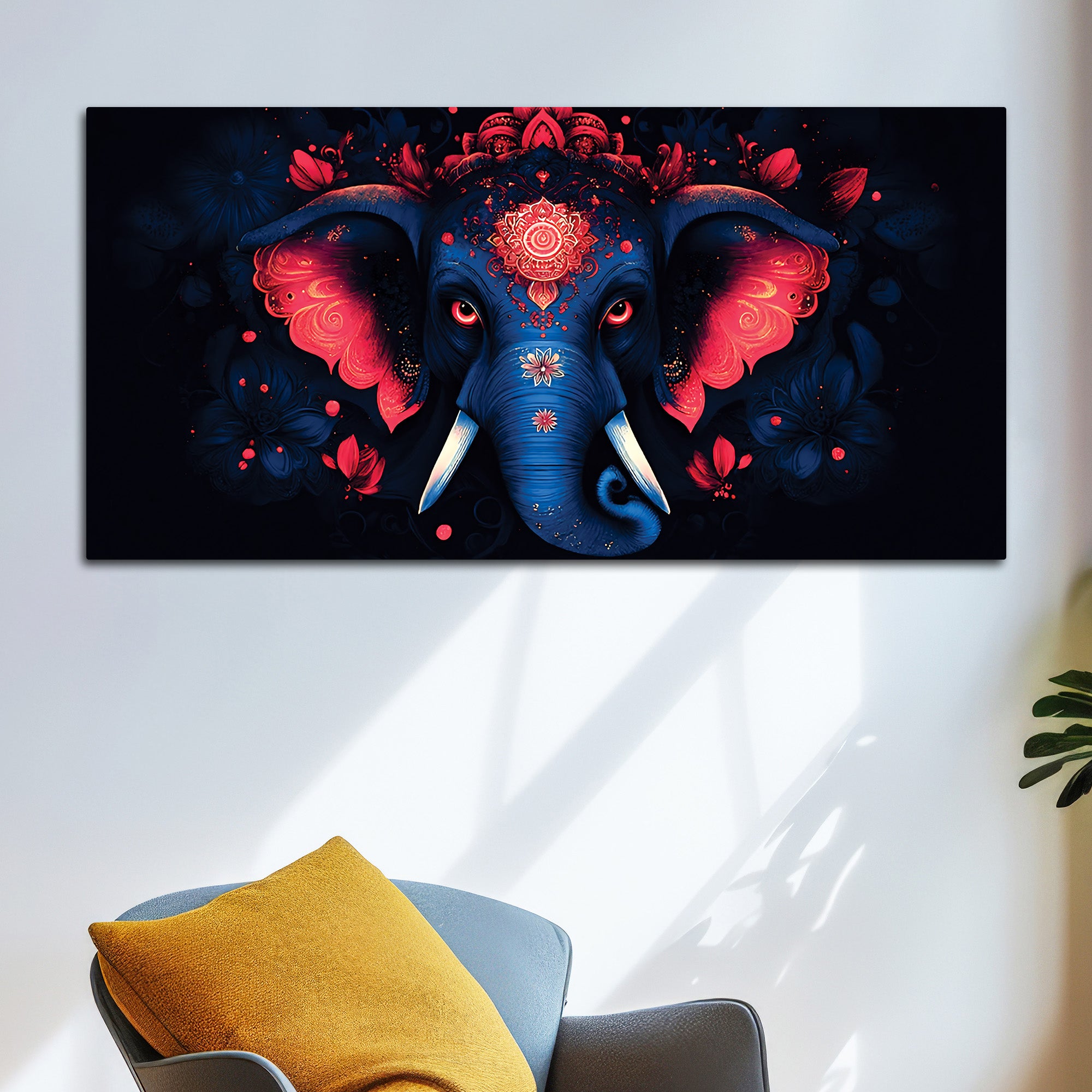 Eternal Lord Shri Ganesha Stylish Canvas Wall Painting for Home & Office Decor