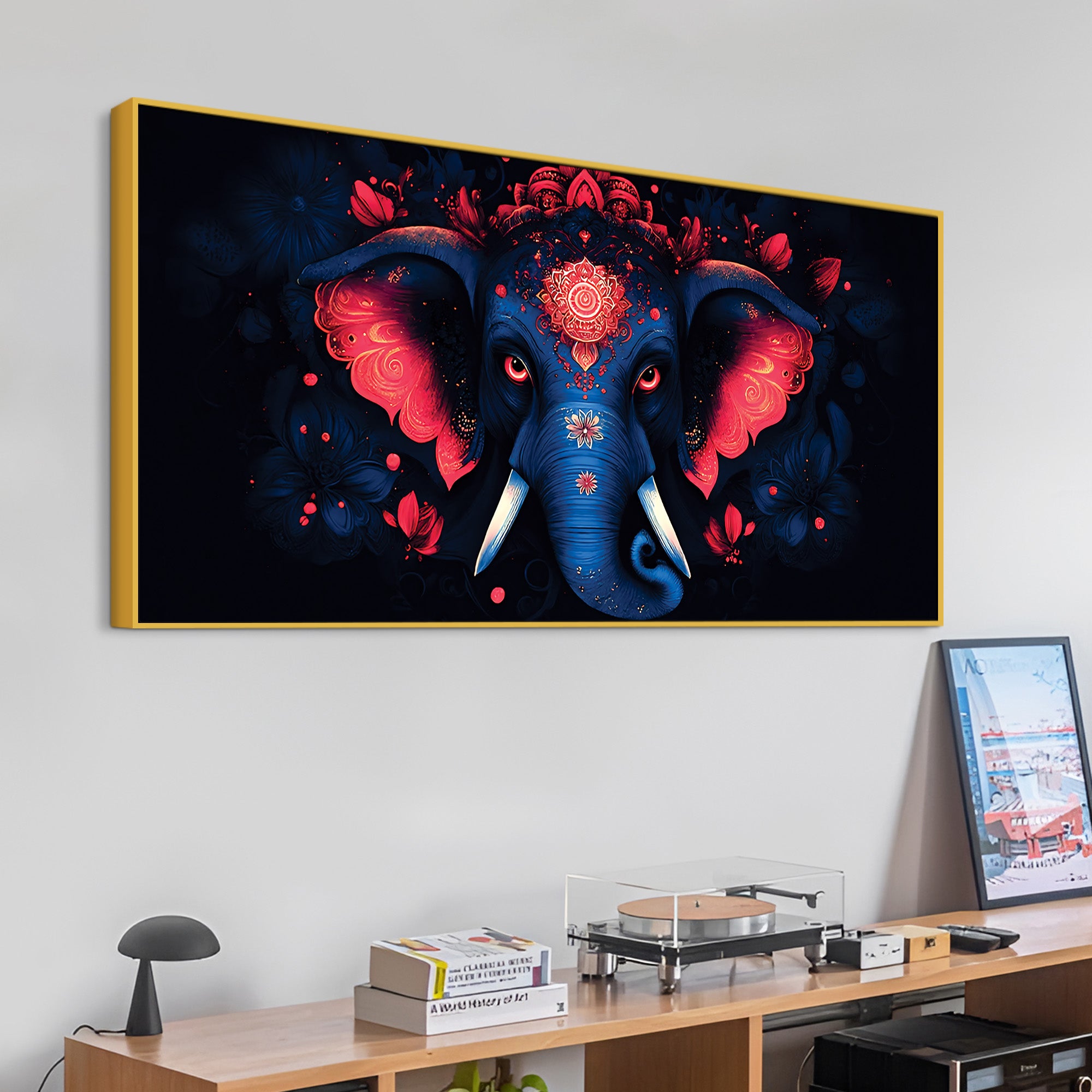 Eternal Lord Shri Ganesha Stylish Canvas Wall Painting for Home & Office Decor