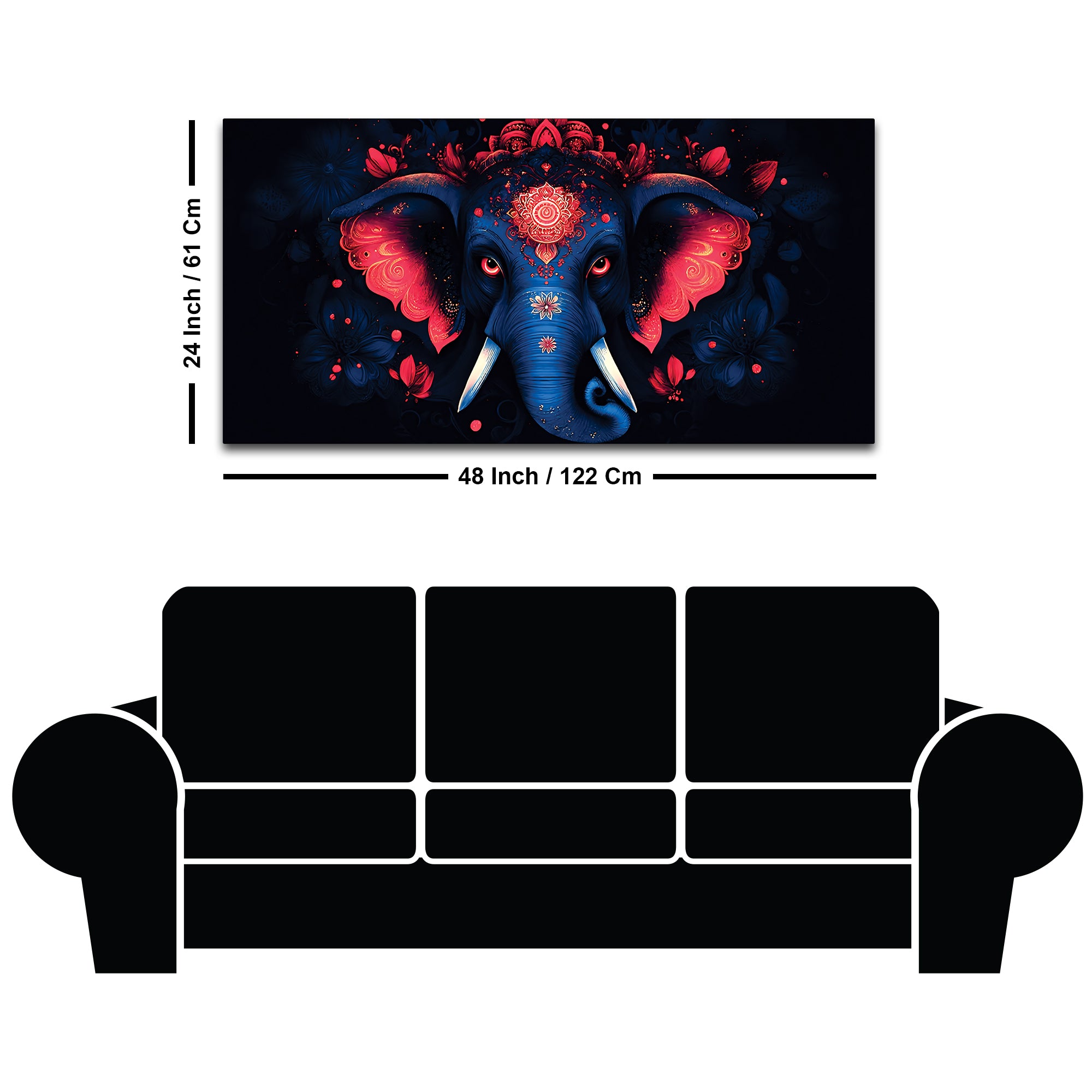 Eternal Lord Shri Ganesha Stylish Canvas Wall Painting for Home & Office Decor