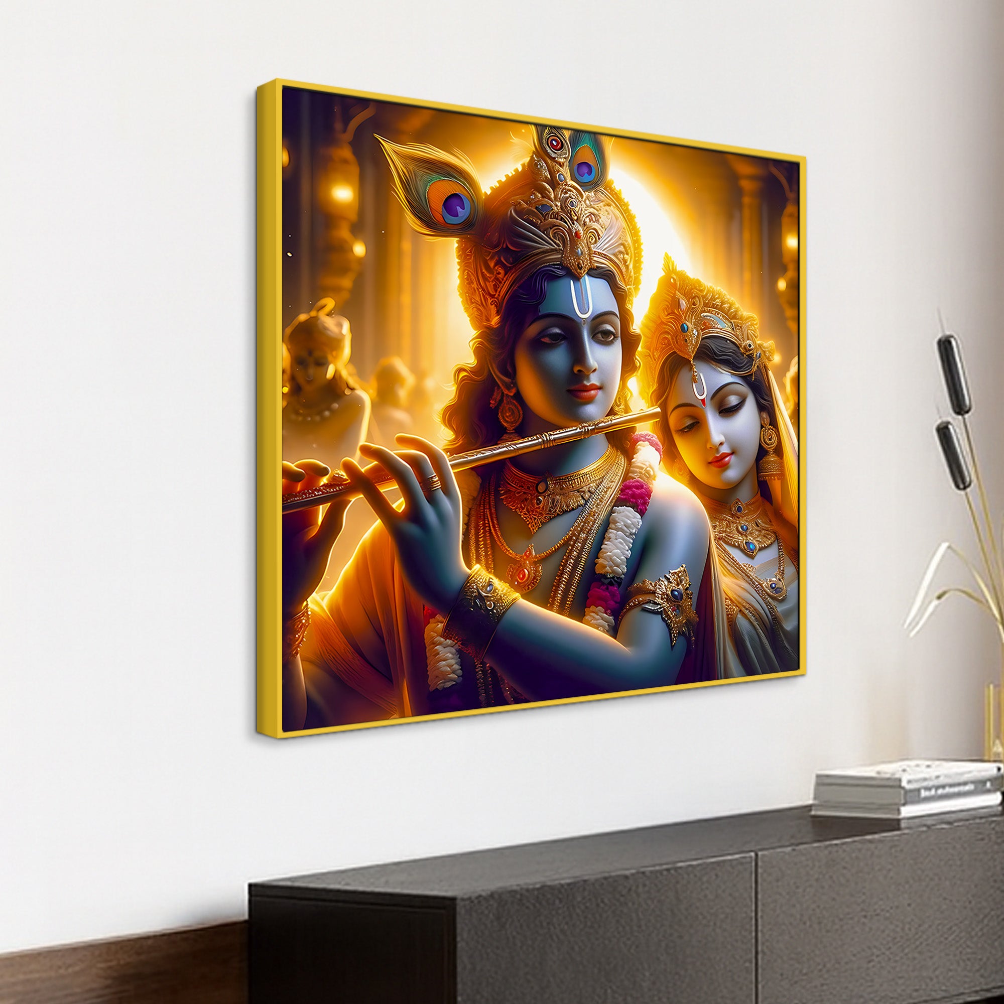 Eternal Radha Krishna Devotional Canvas Wall Painting