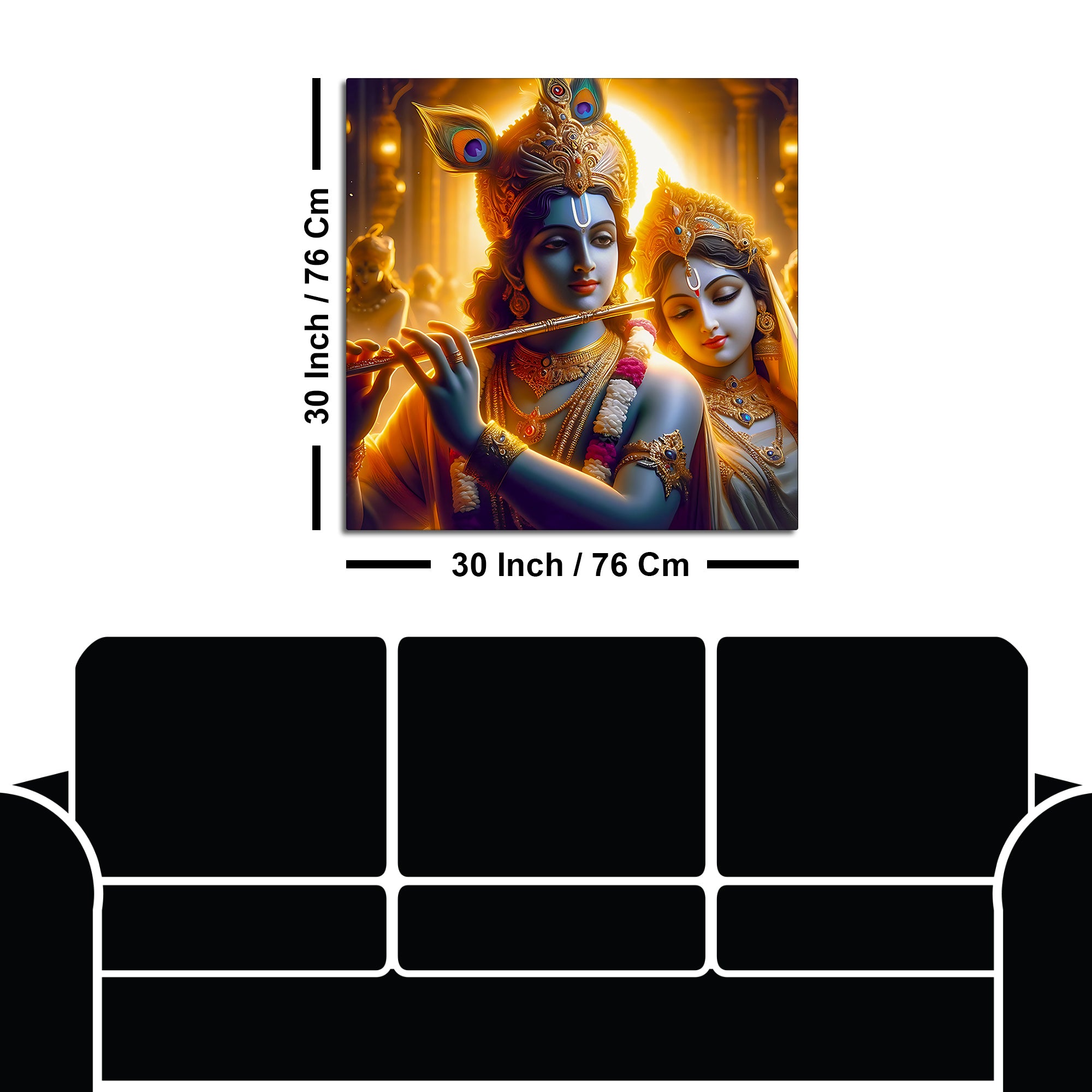 Eternal Radha Krishna Devotional Canvas Wall Painting