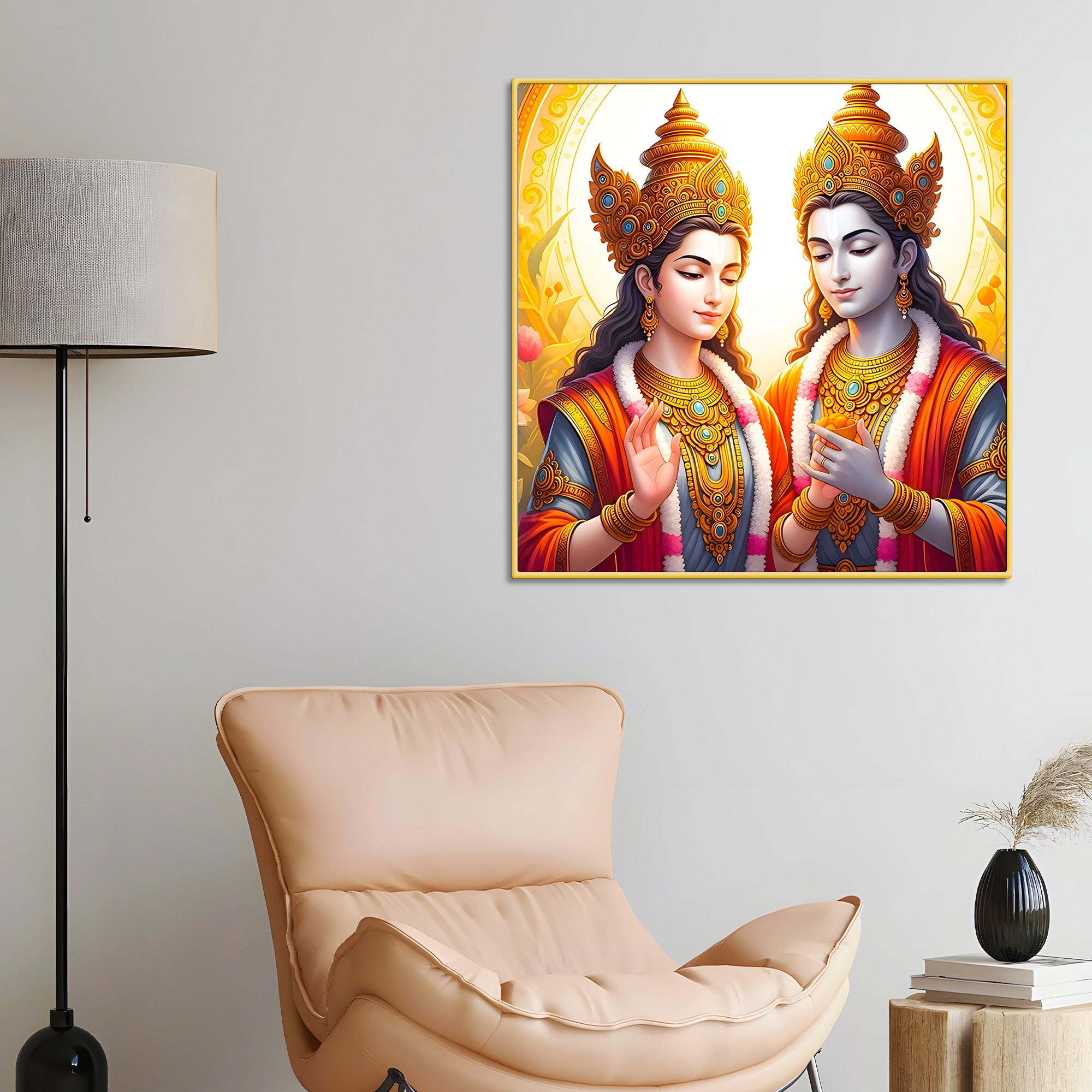 Eternal Shri Radha Krishna Premium Pichwai Style Canvas Wall Painting for Home & Office