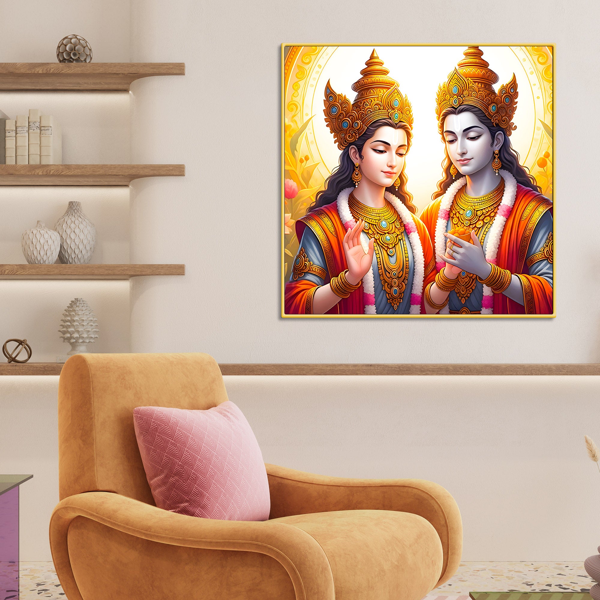 Eternal Shri Radha Krishna Premium Pichwai Style Canvas Wall Painting for Home & Office