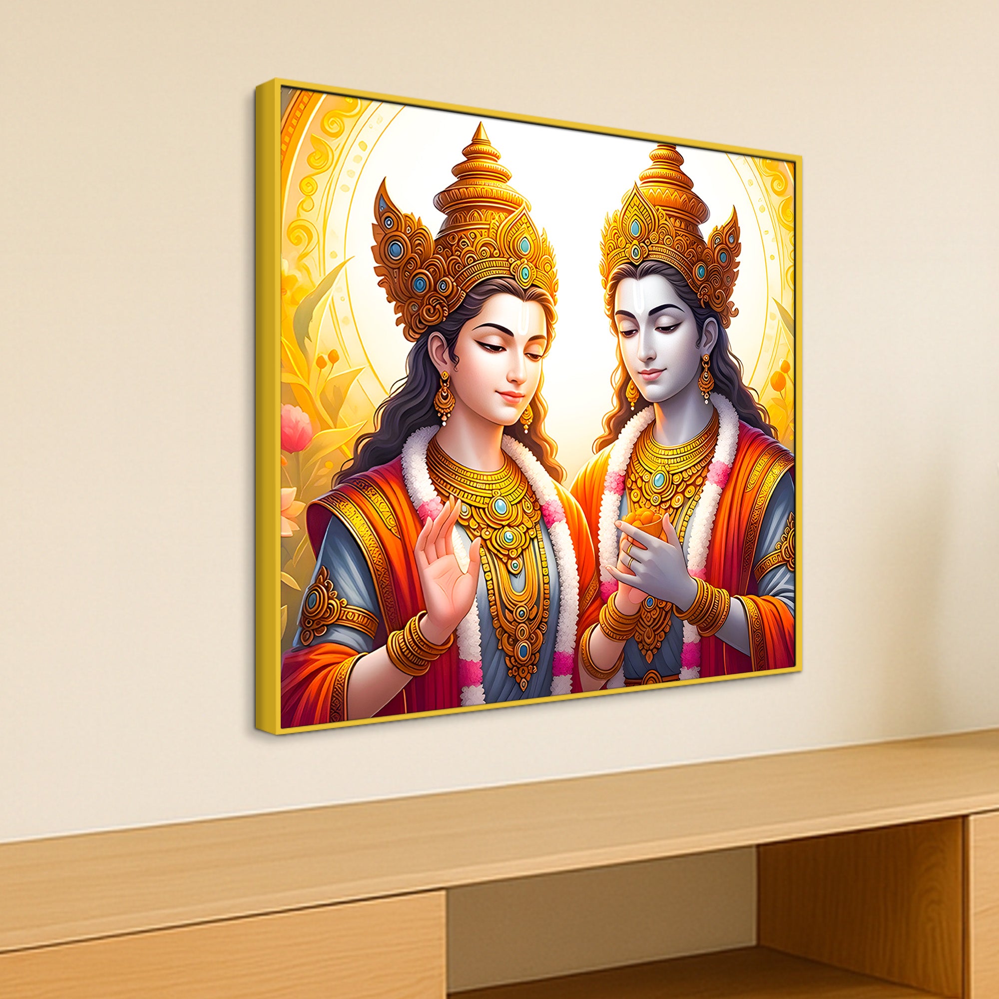 Eternal Shri Radha Krishna Premium Pichwai Style Canvas Wall Painting for Home & Office