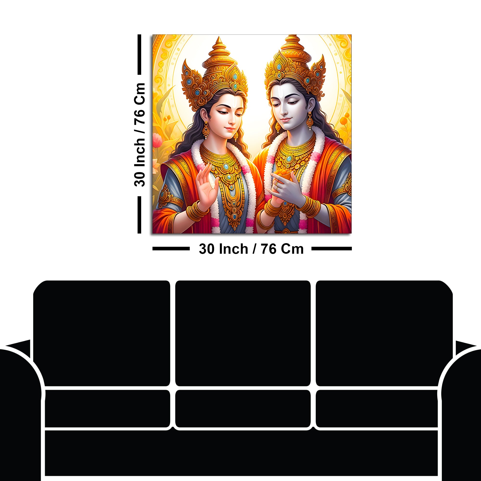 Eternal Shri Radha Krishna Premium Canvas Wall Painting for Home & Office