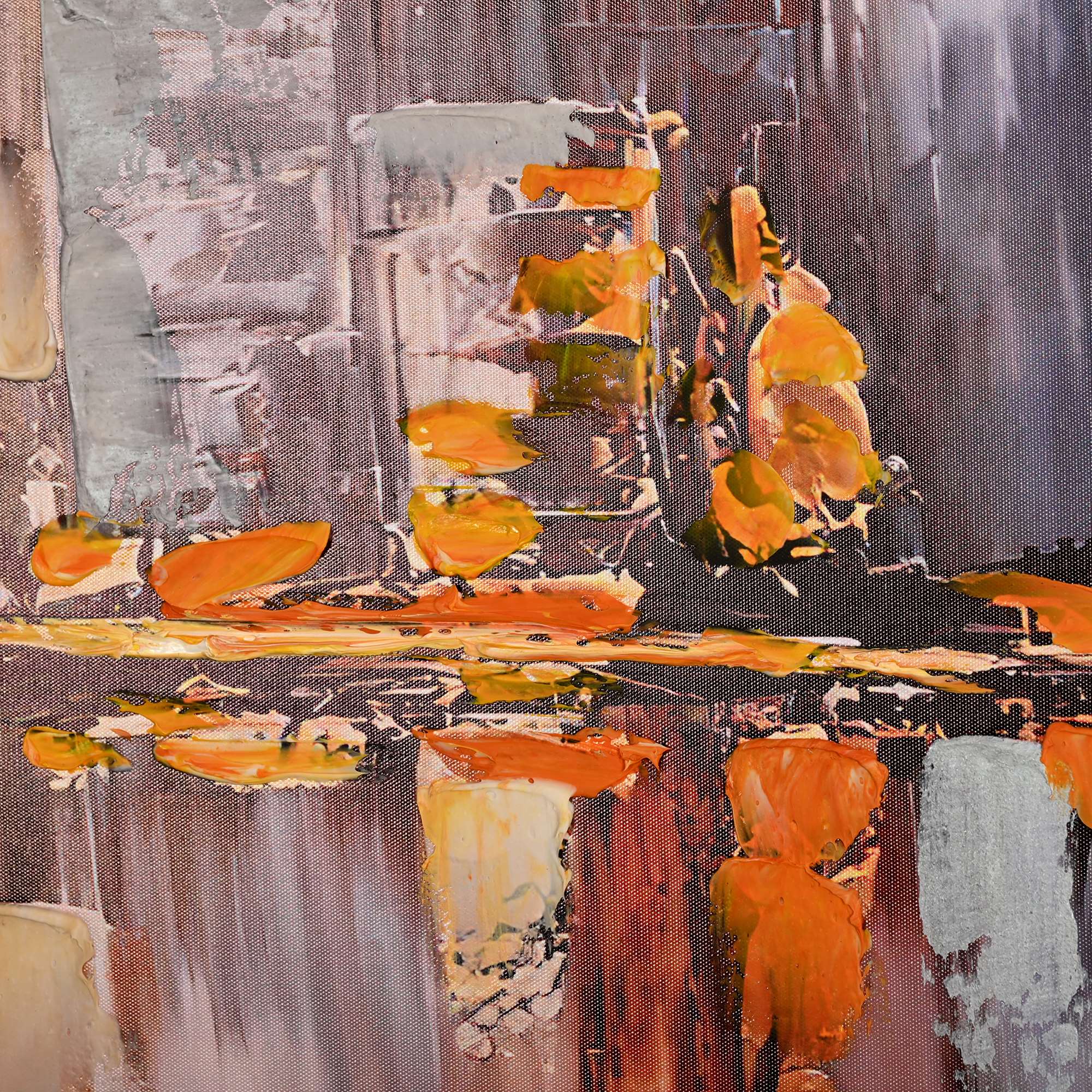 Ethereal Shore Abstract Hand Painted Wall Painting with Floating Frame