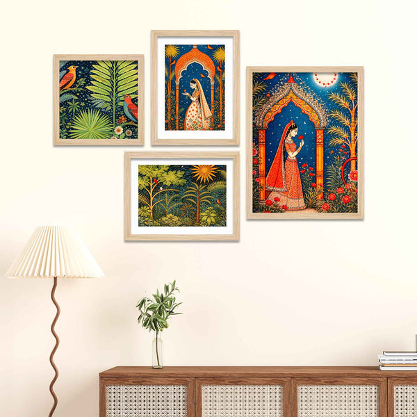 ethnic-indian-garden-wall-frame-set-of-four