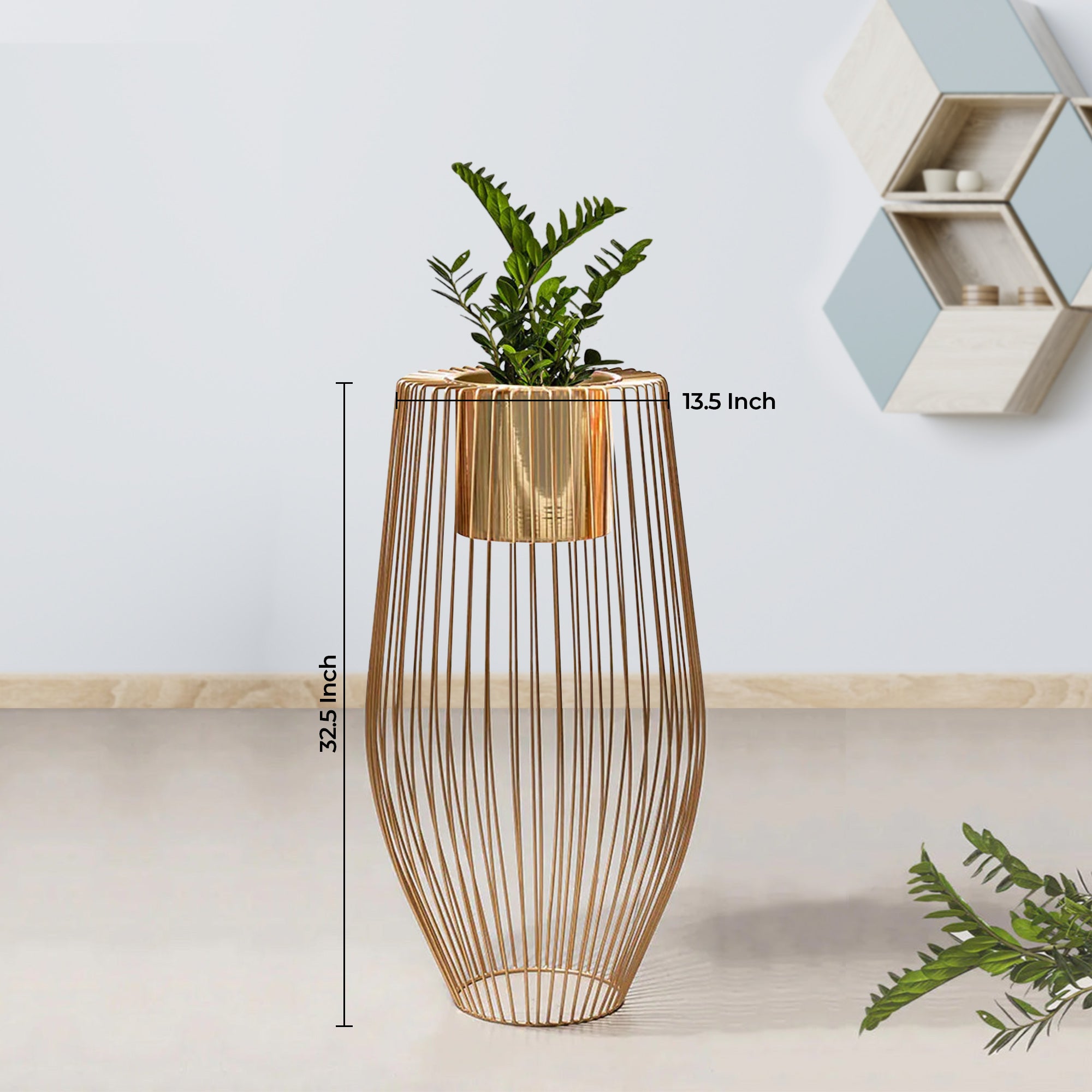 Euphoric Earth Golden Finish - Large Size Planter