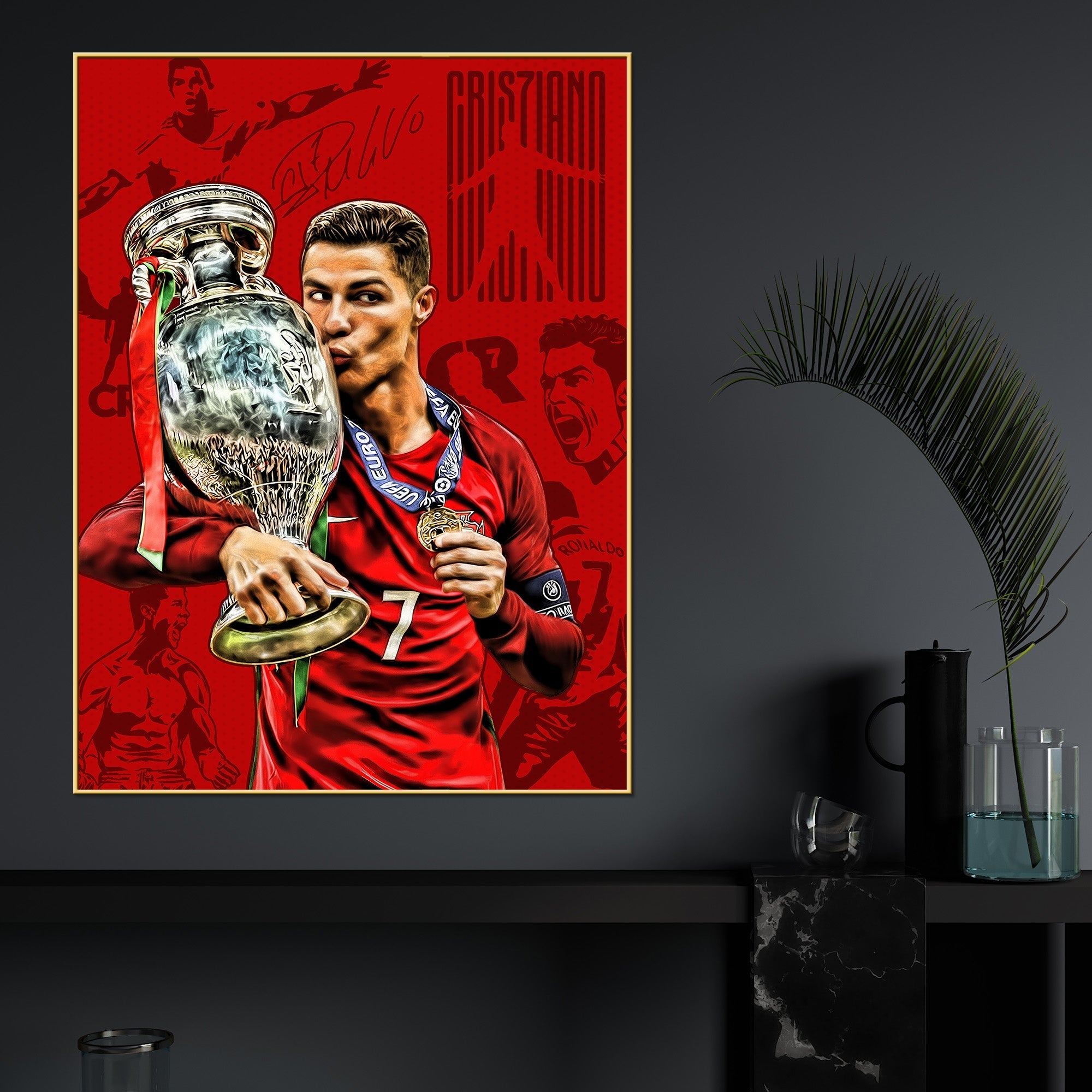 Euro Cup 2016 CR7 Cotton Canvas Wall Painting