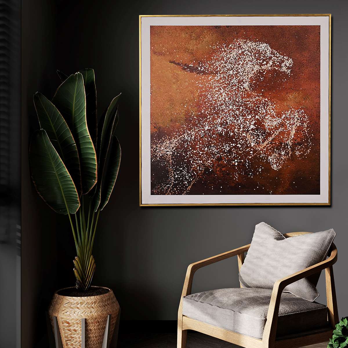 Evening Stallion Horse Hand Painted Wall Painting with Floating Frame