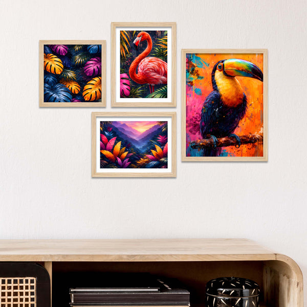 exotic-bird-wall-frame-set-of-four