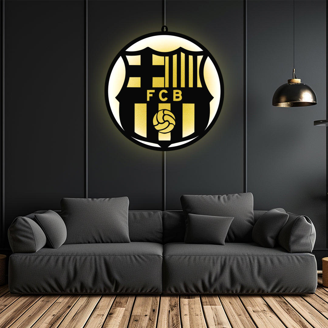 FC Barcelona FCB LED Wall Frame Light for Sports Fan Wall Decor
