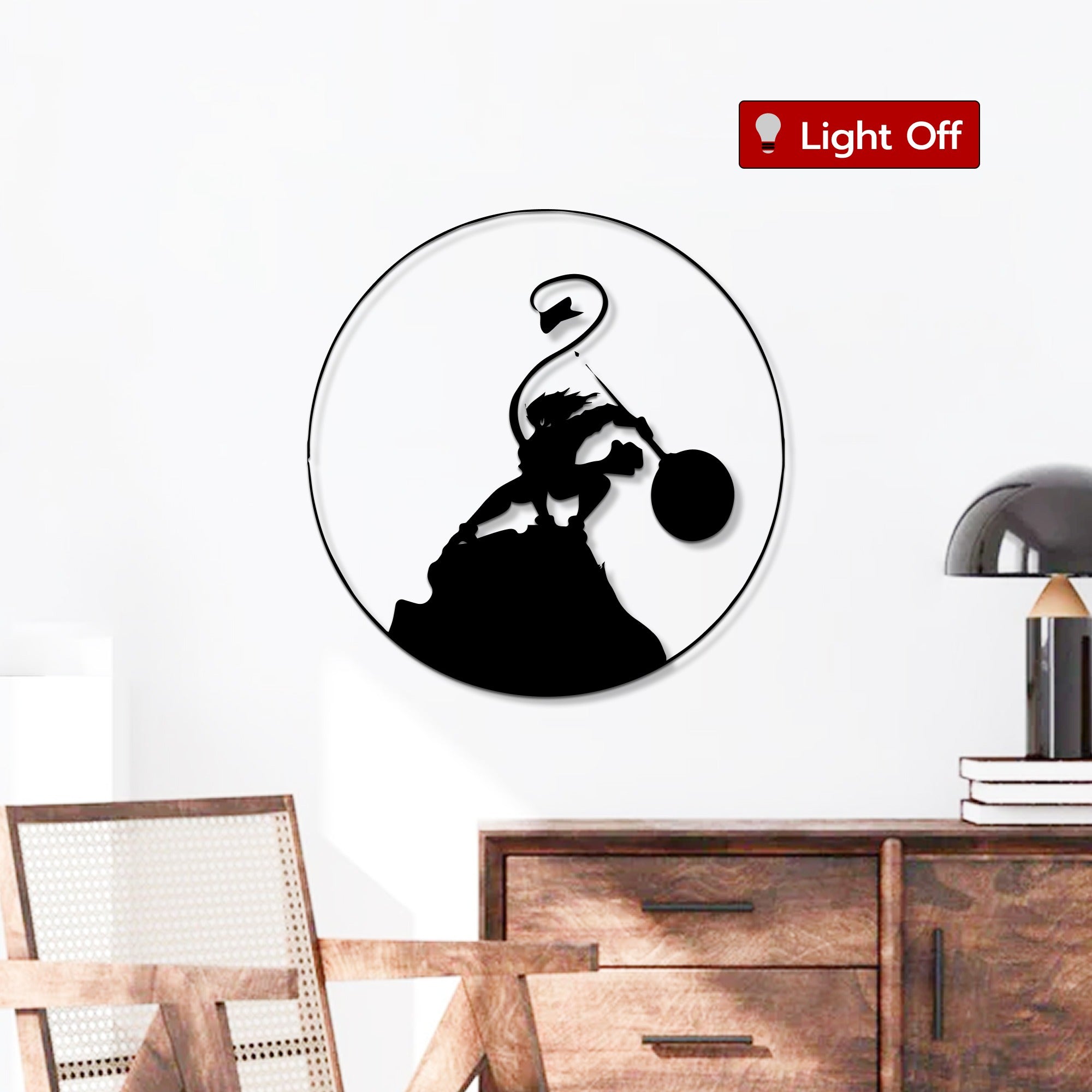 Fearless Veer Bajrangi Hanuman Metal Art Wall Decor