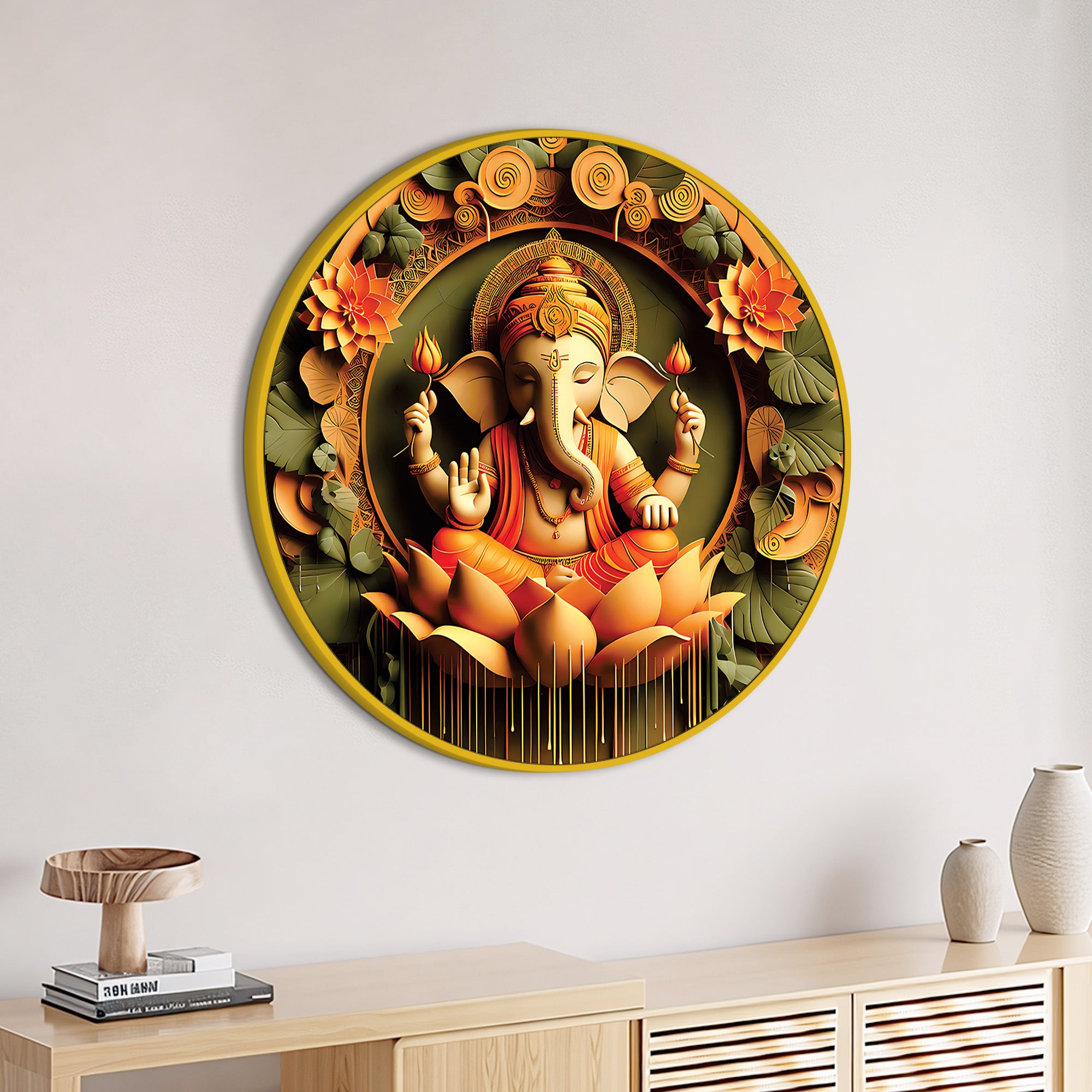 Floral Divine Ganesha Painting