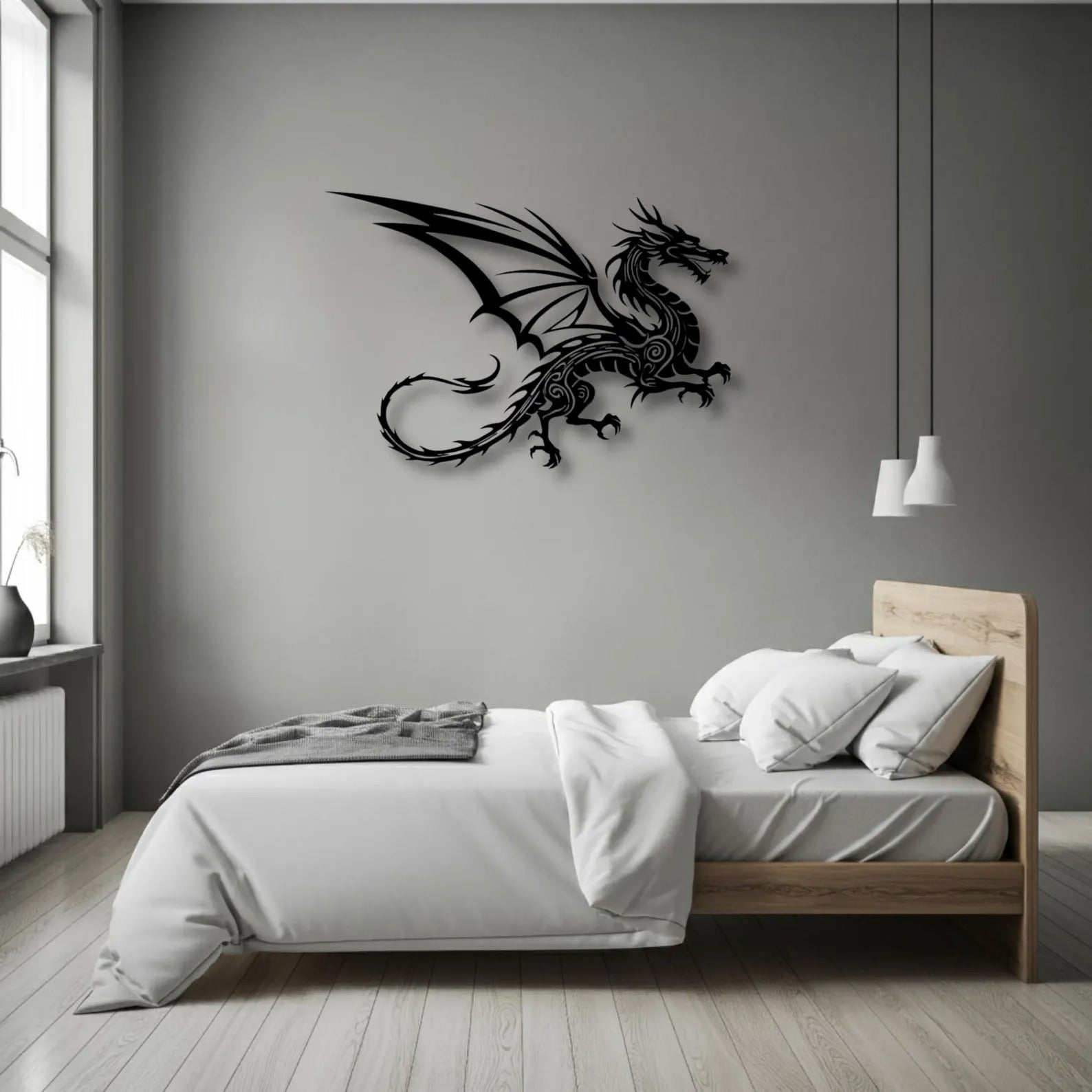 Flying Dragon Art Pattern Metal Art Wall Decor