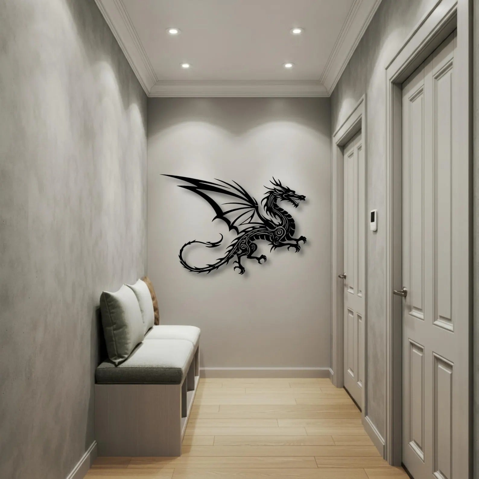 Flying Dragon Art Pattern Metal Art Wall Decor