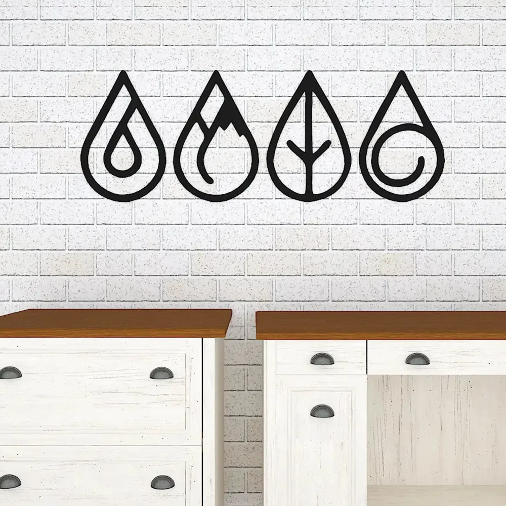 Four Elements Design Silhouette Metal Art Wall Decor