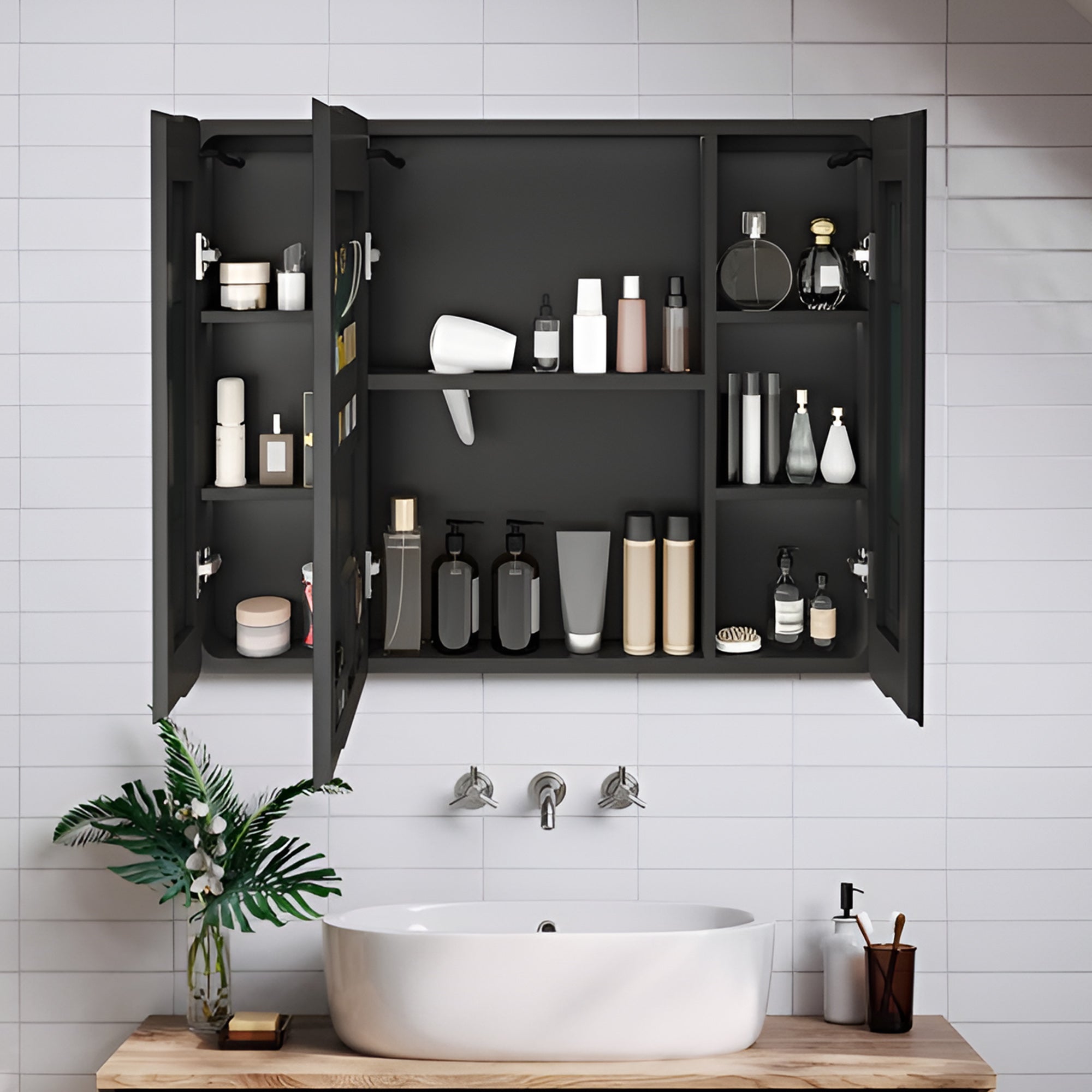 Frameless Bathroom Cabinet Mirror with LED Light and Modern Design