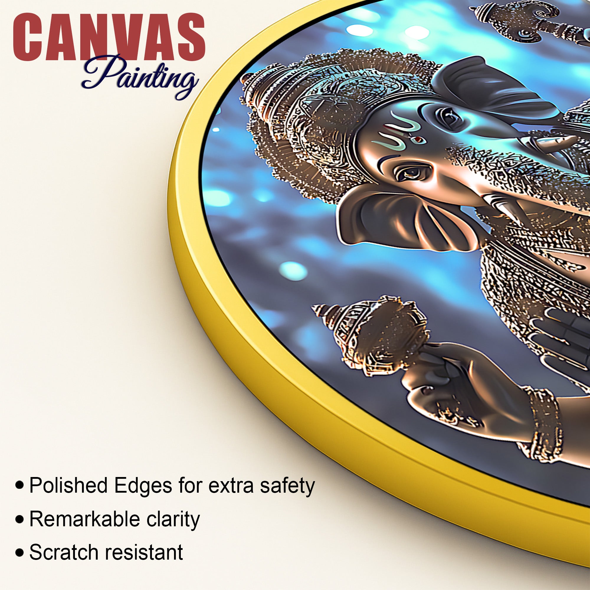 Ganesh Ji Round Wall Décor Painting