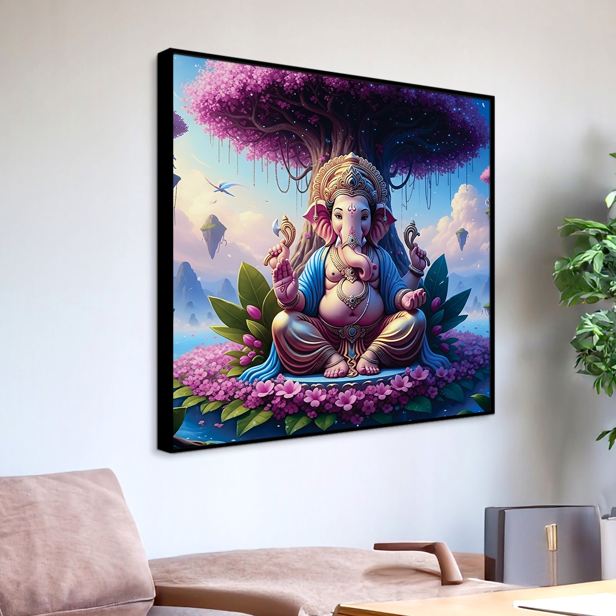 Ganesh Ji Wall Decor Painting for Office & Home