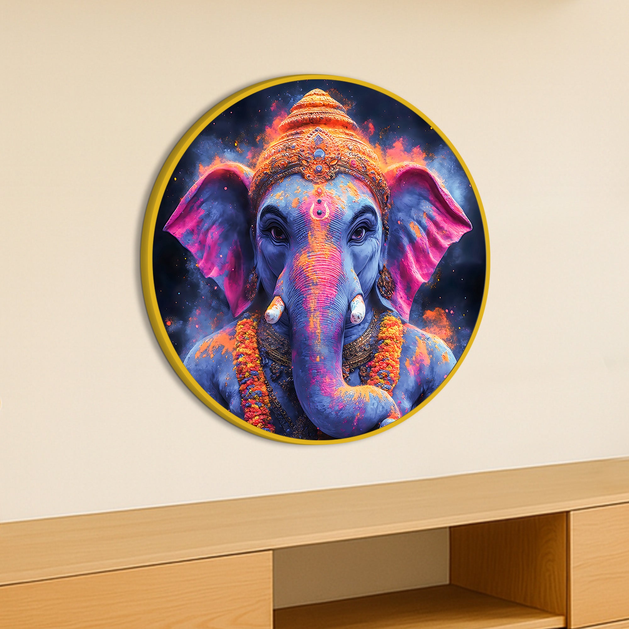 Ganesha Ji Artistic Canvas Painting