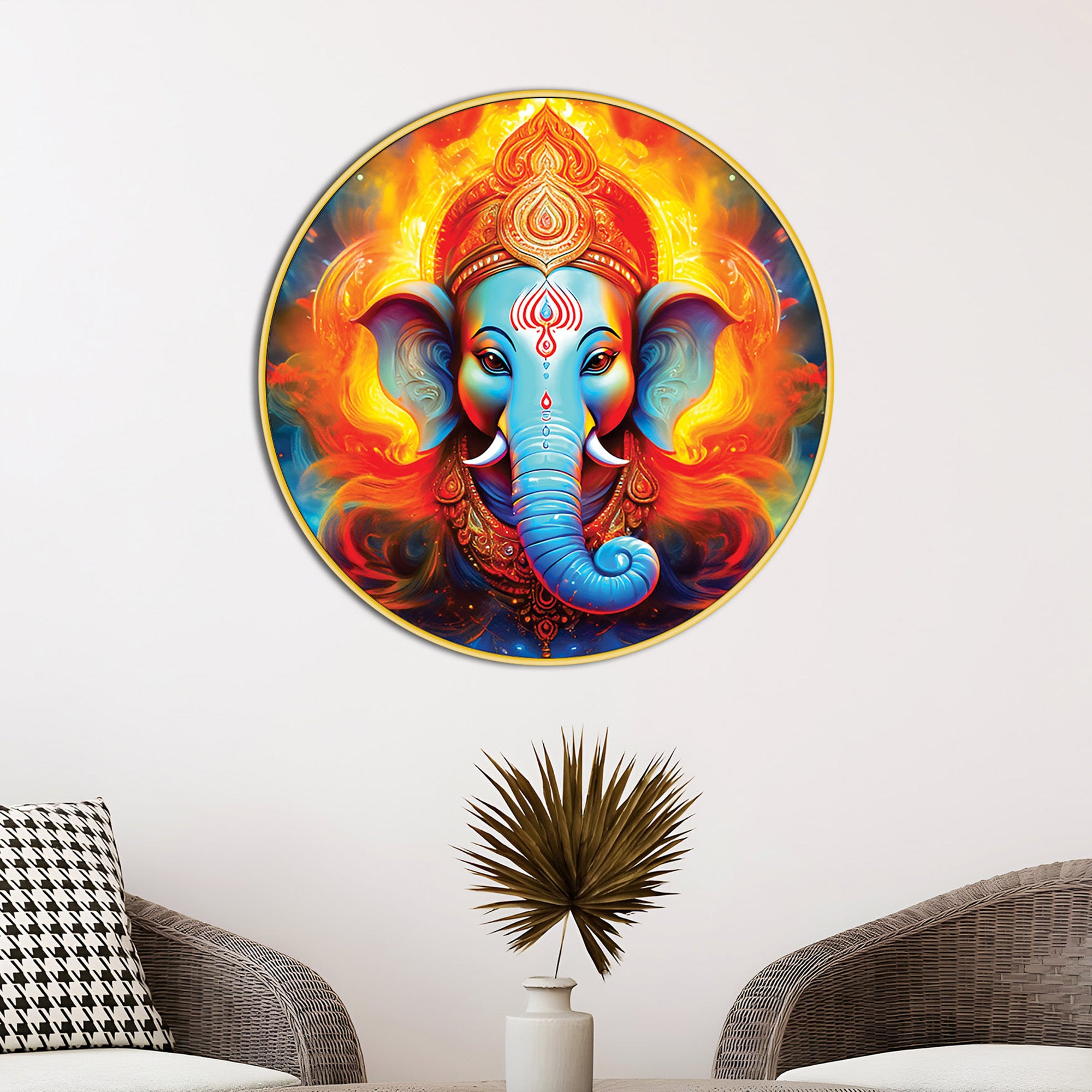 Ganpati Bappa Round Painting