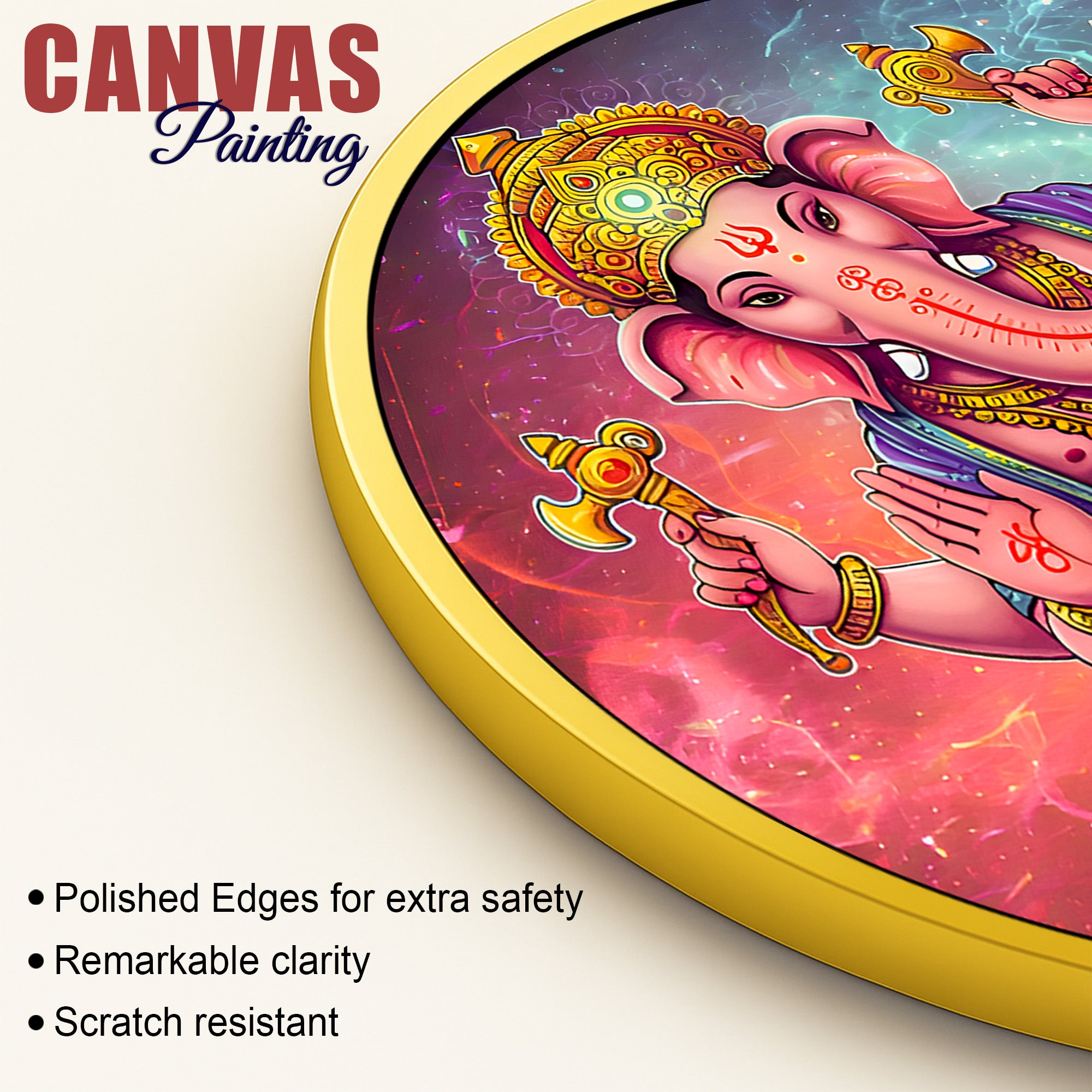 Ganpati Bappa Round Wall Décor Painting