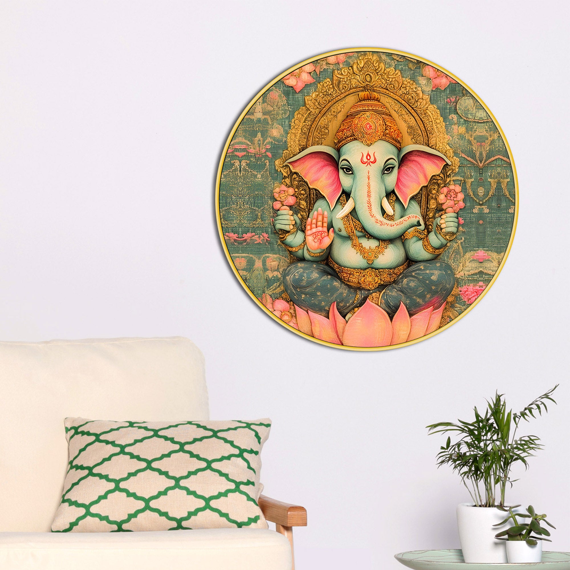 ganpati-round-shape-painting
