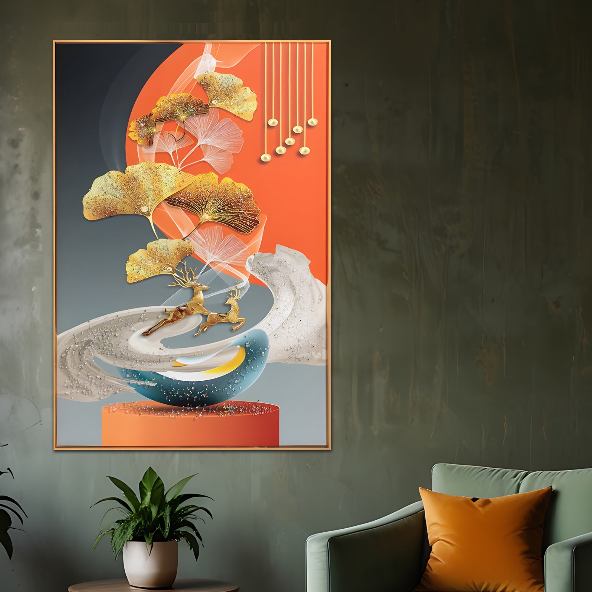 Garden of Petals Framed Crystal Glass Painting