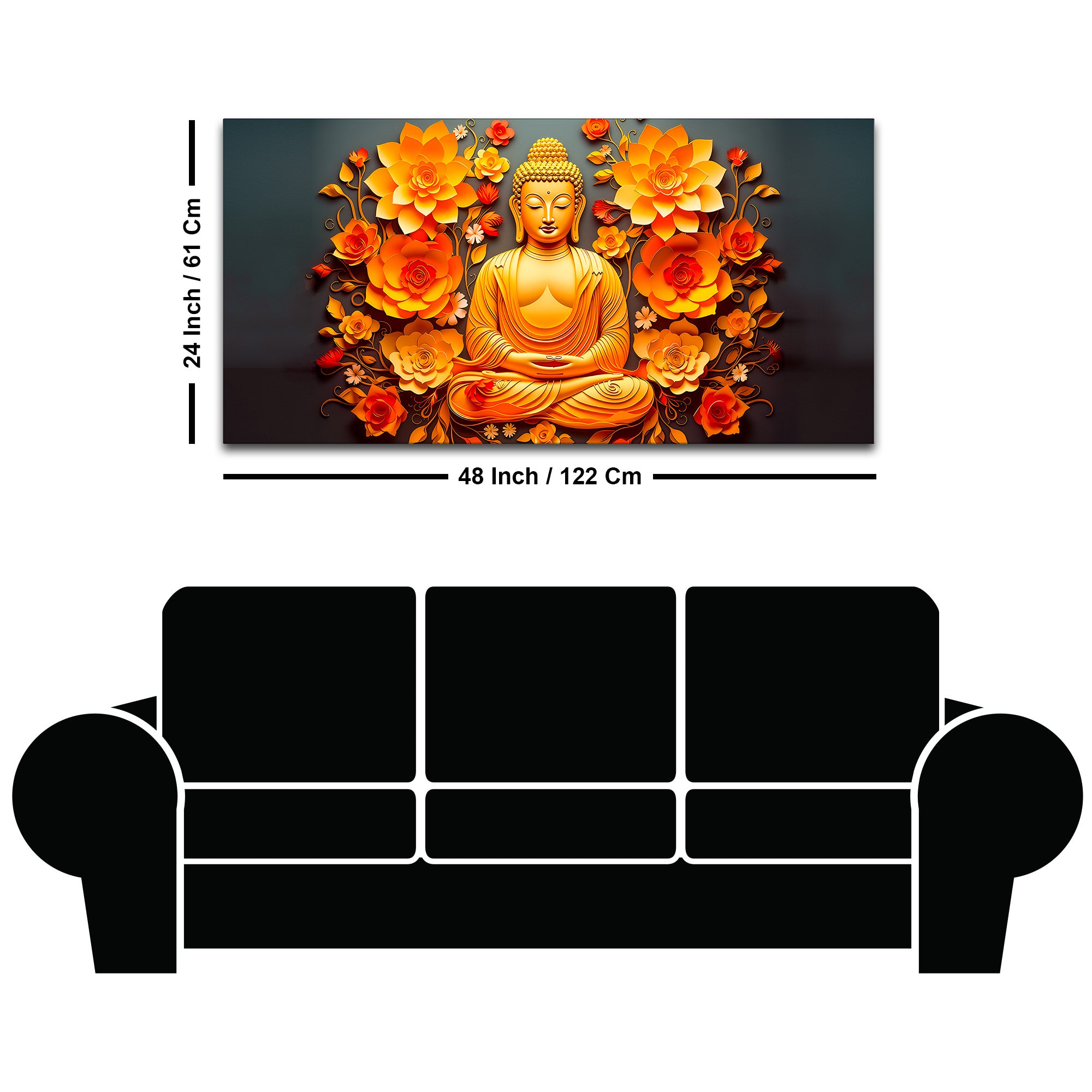 Gautam Buddha Elegant Wall Canvas Painting for Calm Home Decor