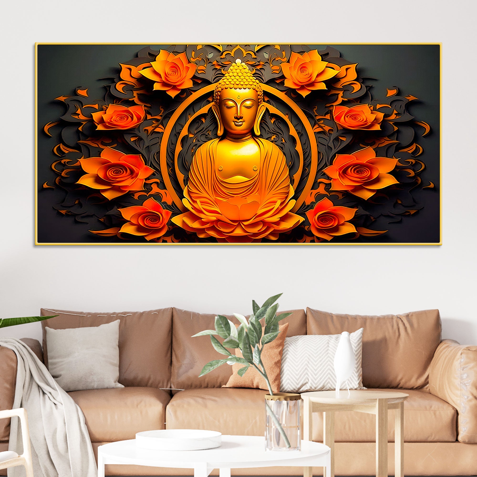 Gautam Buddha Wall Painting for Office & Home Décor