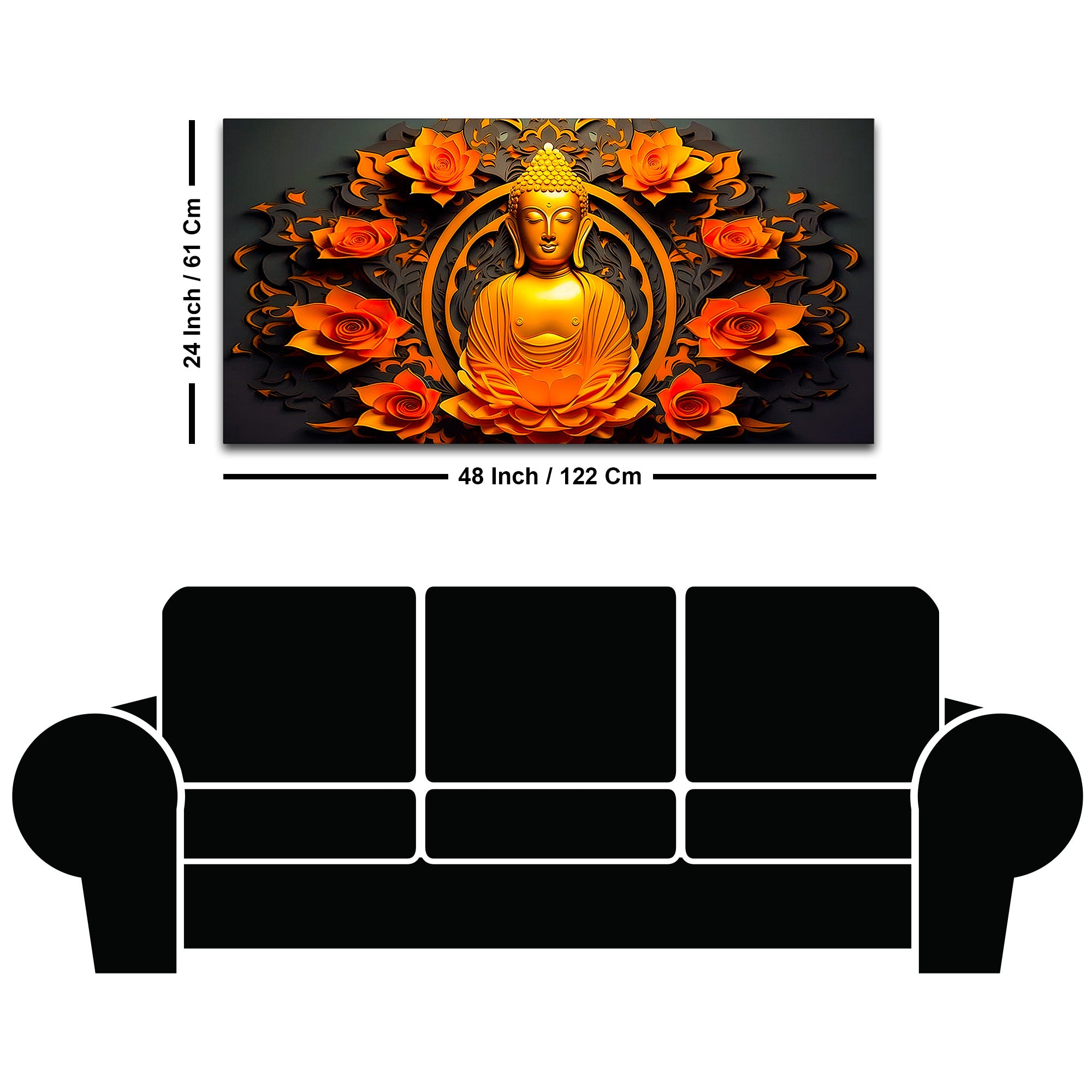 Gautam Buddha Wall Painting for Office & Home Décor