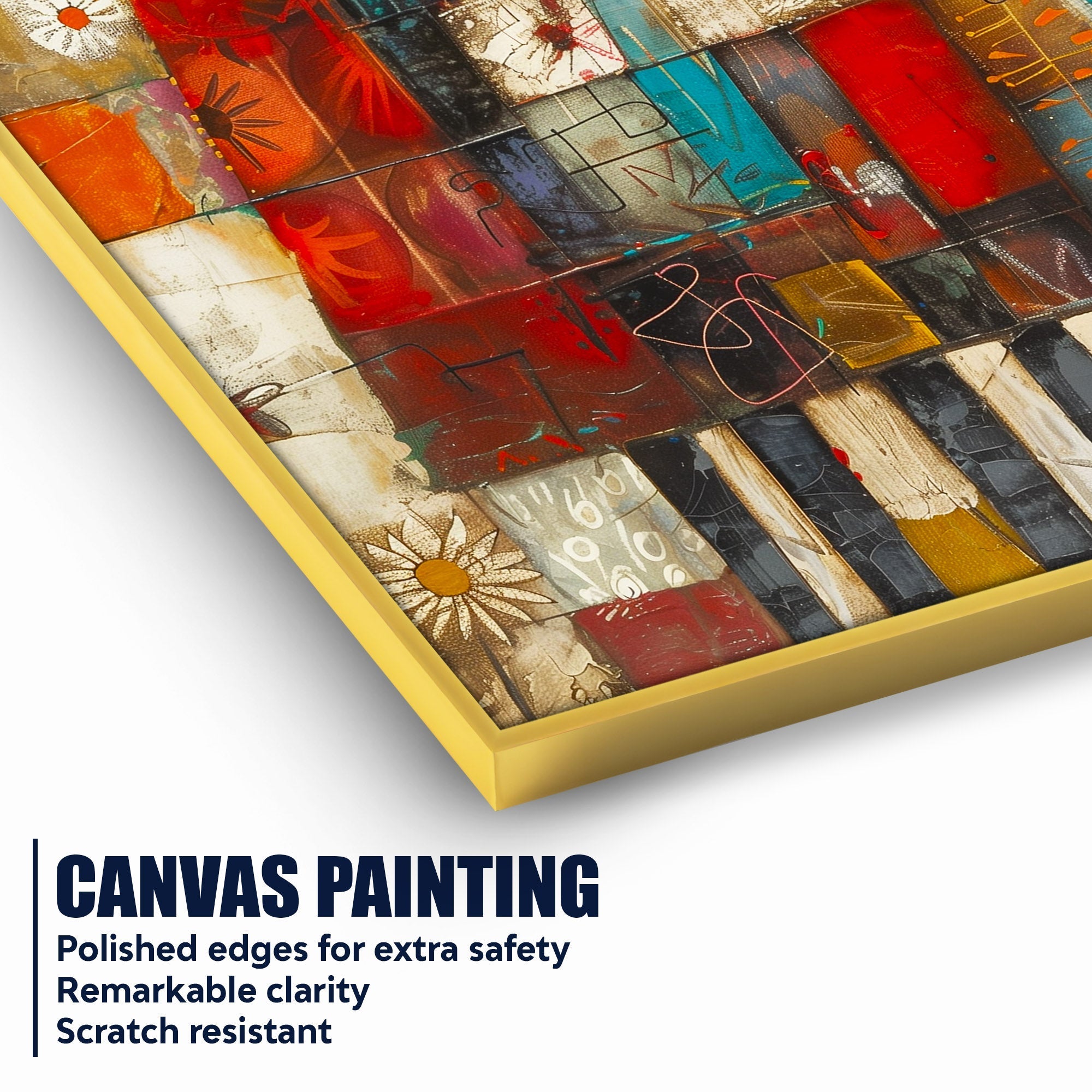 Geometric Abstract Jesus Decorative Cotton Canvas Wall Painting