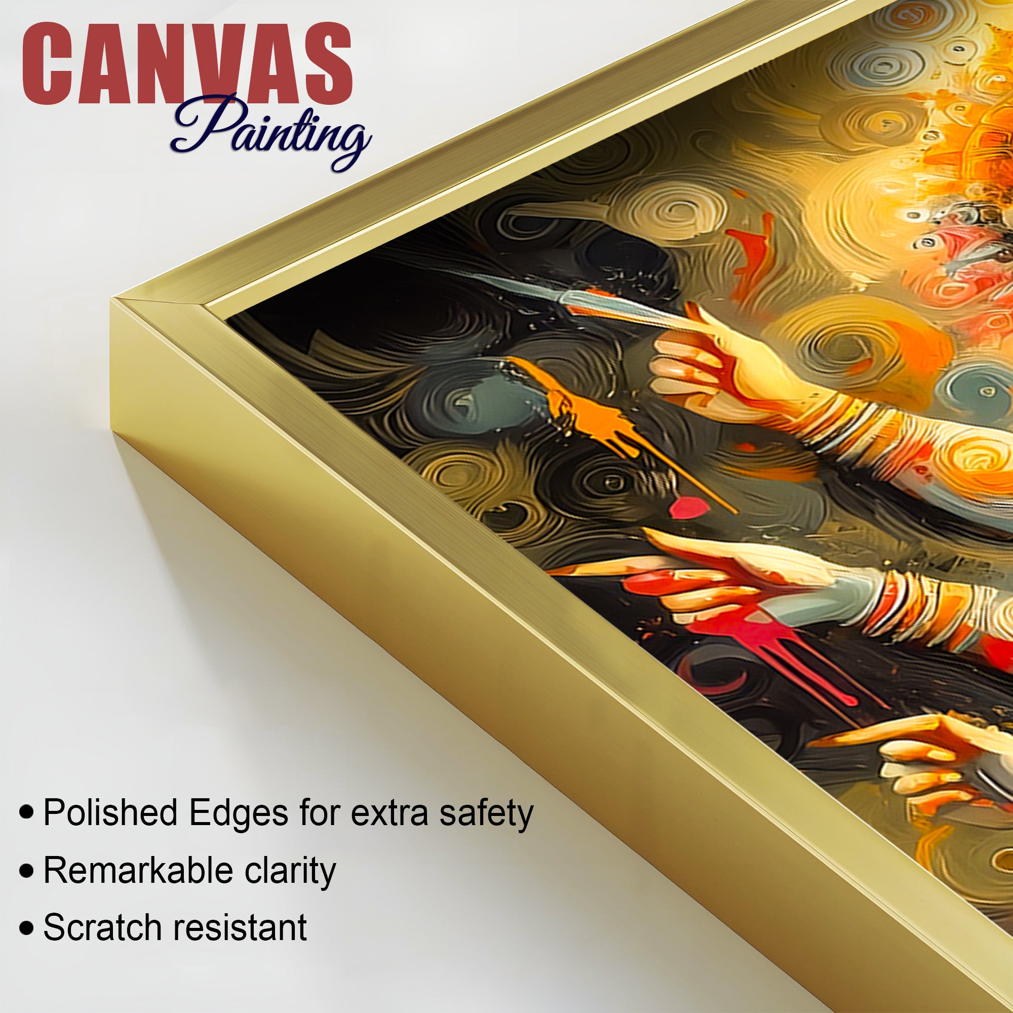 Goddess Durga Abstract Art Canvas Wall Painting