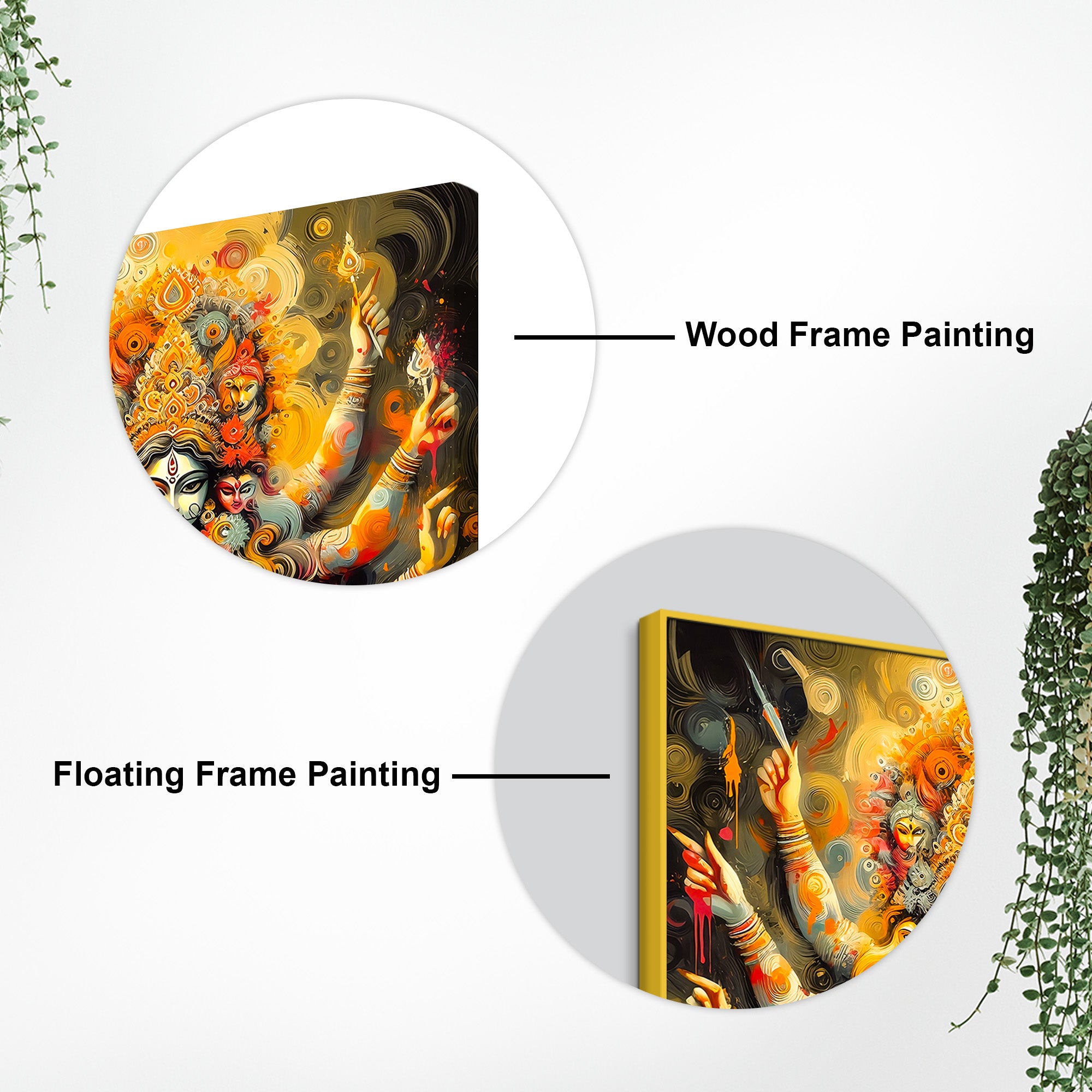 Goddess Durga Abstract Art Canvas Wall Painting