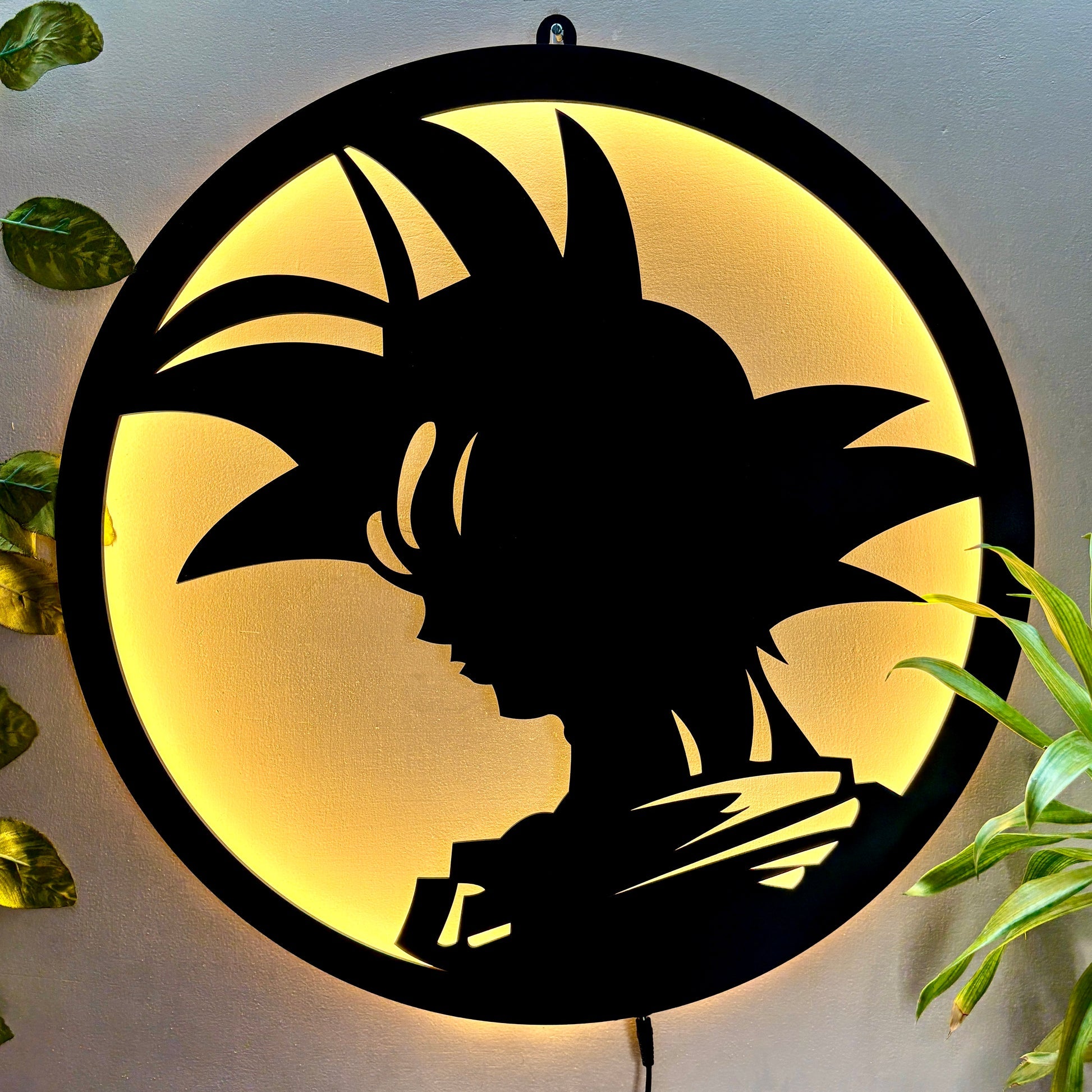 Goku Silhouette LED Wall Light for Anime Fan Wall Decor