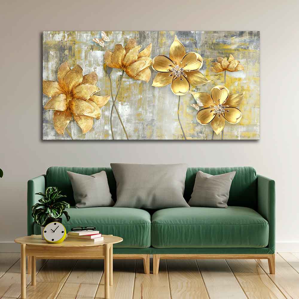 Golden Abstract Flowers